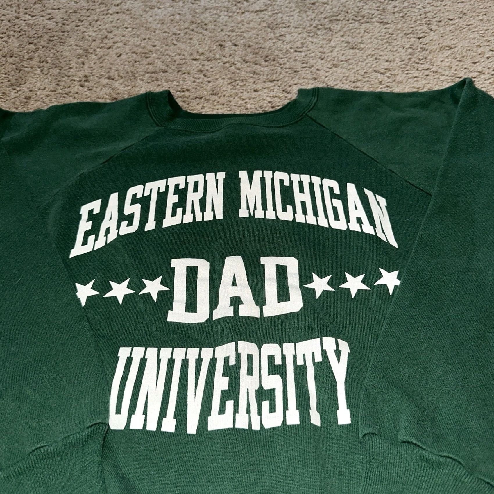 Champion VINTAGE Champion Eastern Michigan University Sweatshirt Mens Large Pullover 90s Green Size US L / EU 52-54 / 3 - 3 Thumbnail