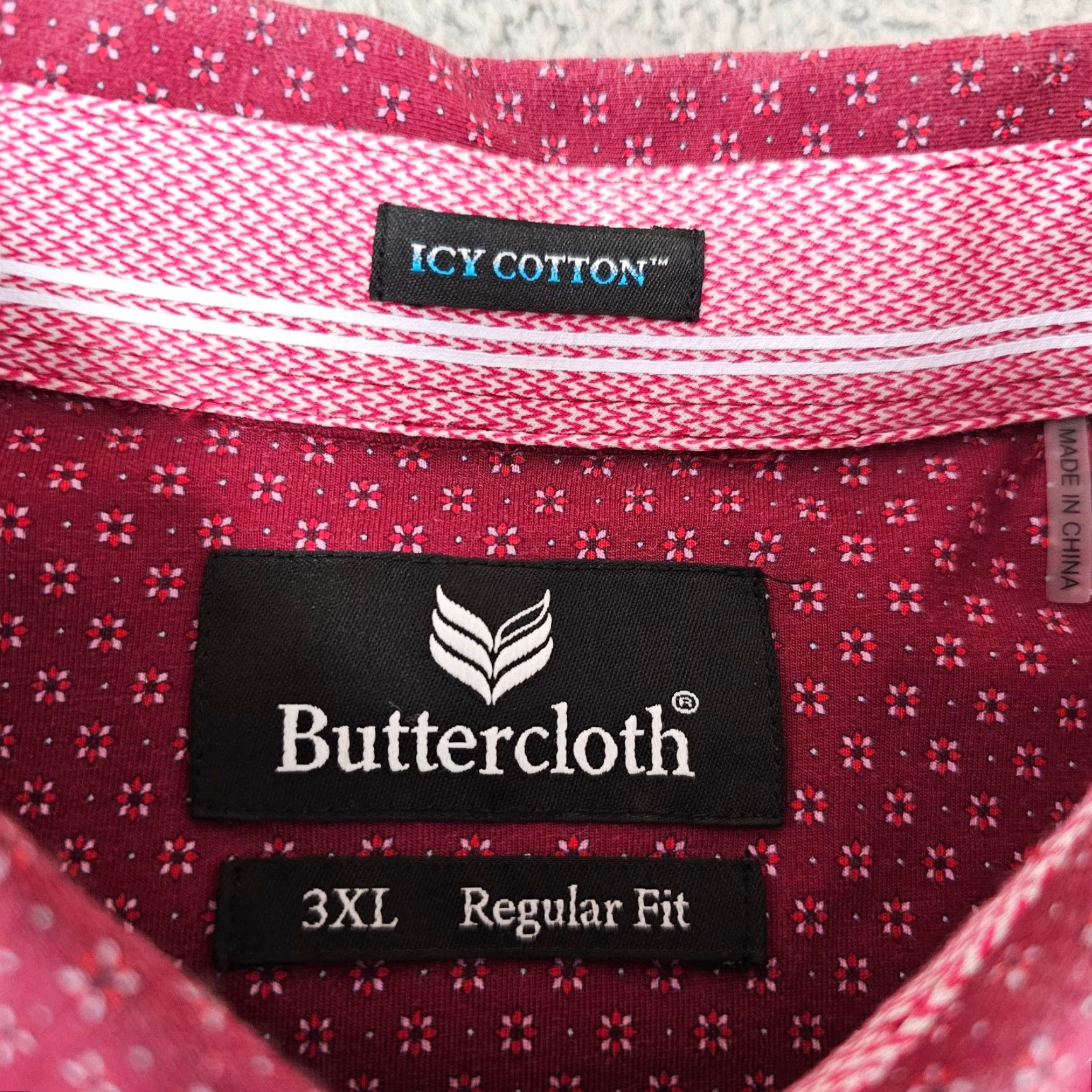 Vintage Buttercloth Red Geometric Button-Down Shirt Mens 3XL Regular Fit Long Sleeve Size US XXL / EU 58 / 5 - 3 Thumbnail