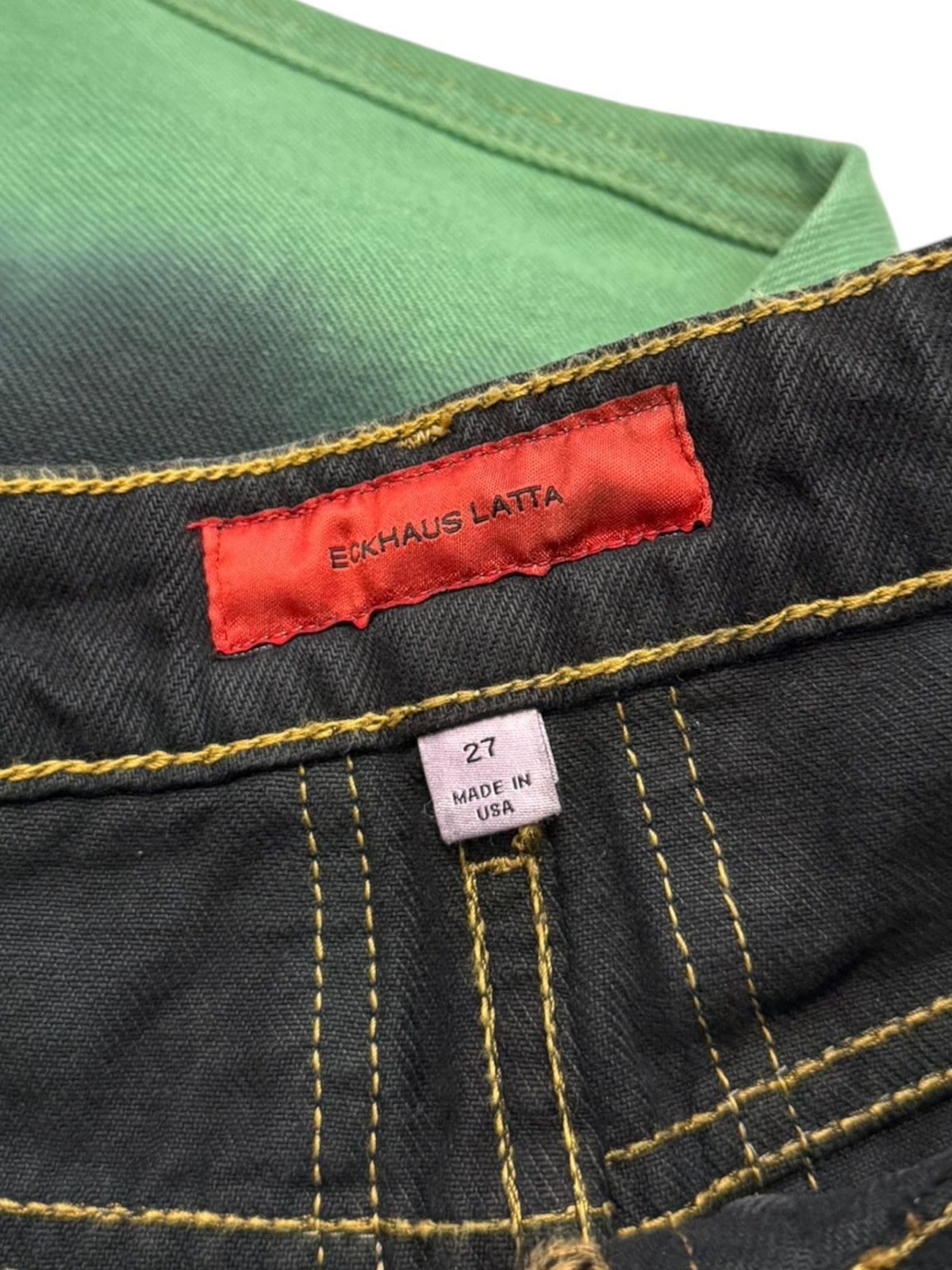Eckhaus Latta El Jean Green Black (Dyed Denim) Size US 27 - 10 Thumbnail