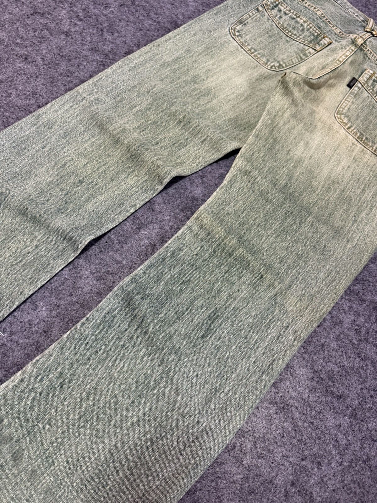 Blue Blue Japan × Hoodlamb × Japanese Brand Circulation Japan Hemp denim blend Weed Dyed Flared Jeans Size US 32 / EU 48 - 12 Thumbnail