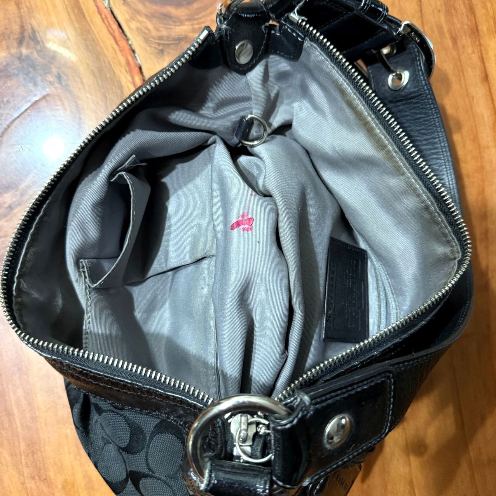 Coach VINTAGE Coach Signature Leather Bag Purse Shoulder Strap Hobo Crescent Black Small Women Crossbody Casual 90s 00s Accessories Size ONE SIZE - 6 Thumbnail