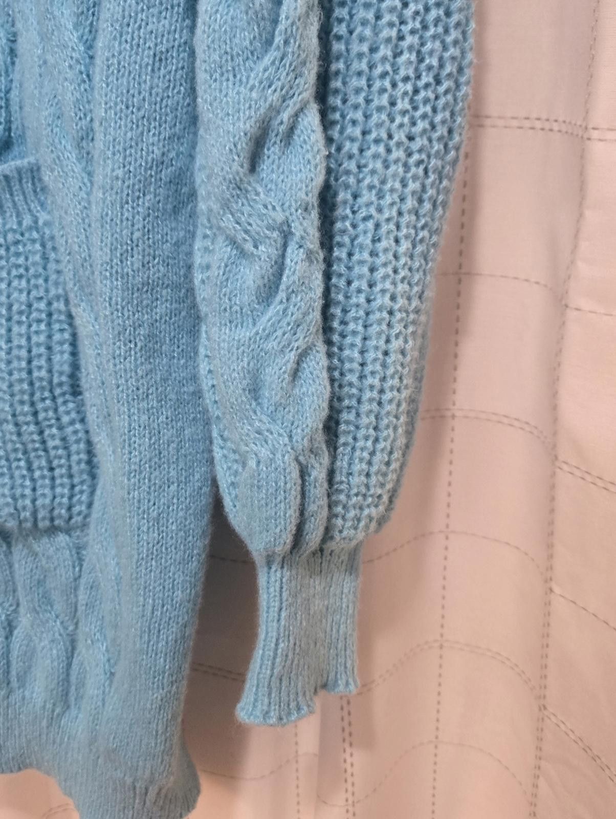 Other Blue Chunky Knit Cardigan Size XXL / US 16-18 / IT 52-54 - 3 Thumbnail