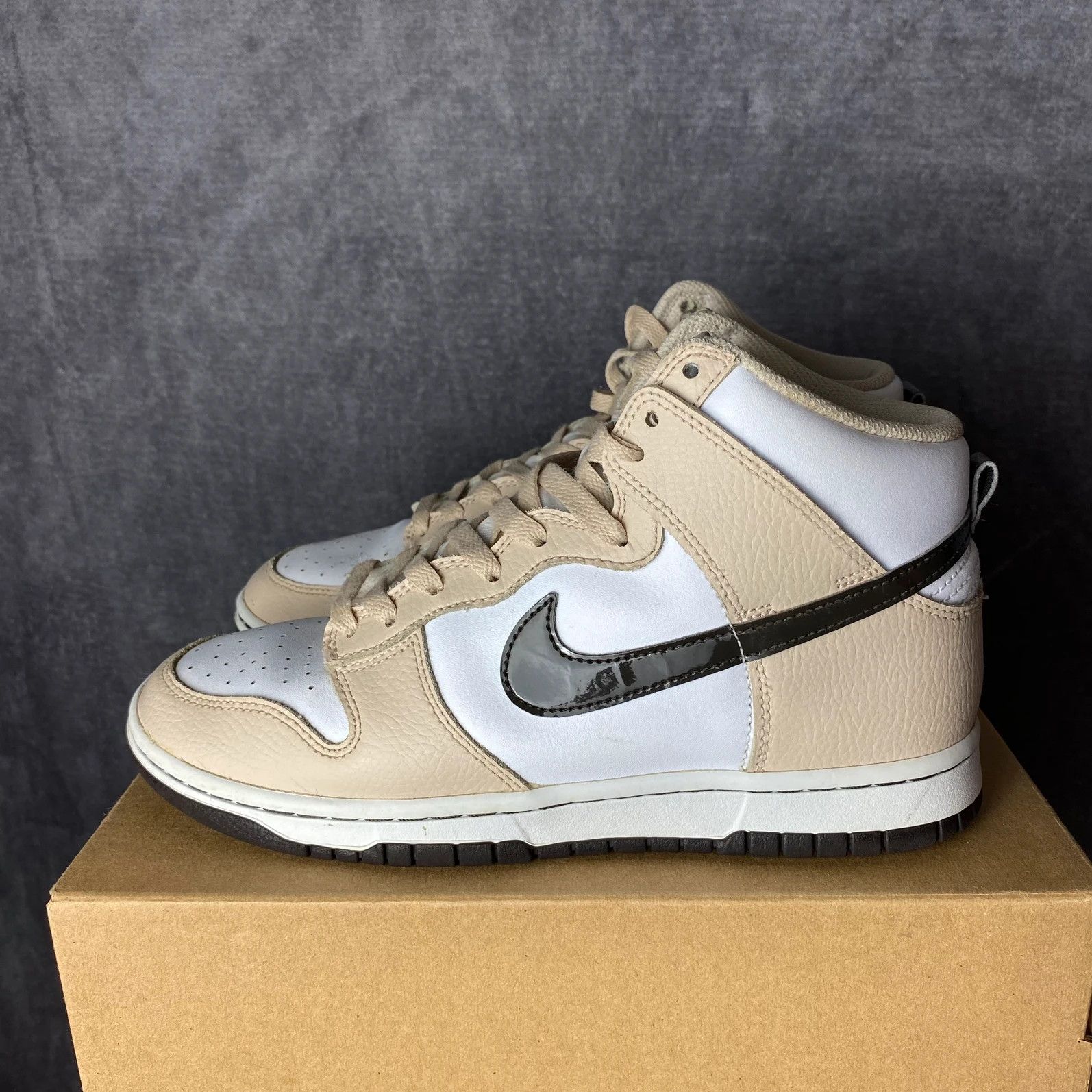 Nike Nike Dunk High Tan Brown Cappucino big logo swoosh Size US 8 / EU 41 - 2 Thumbnail