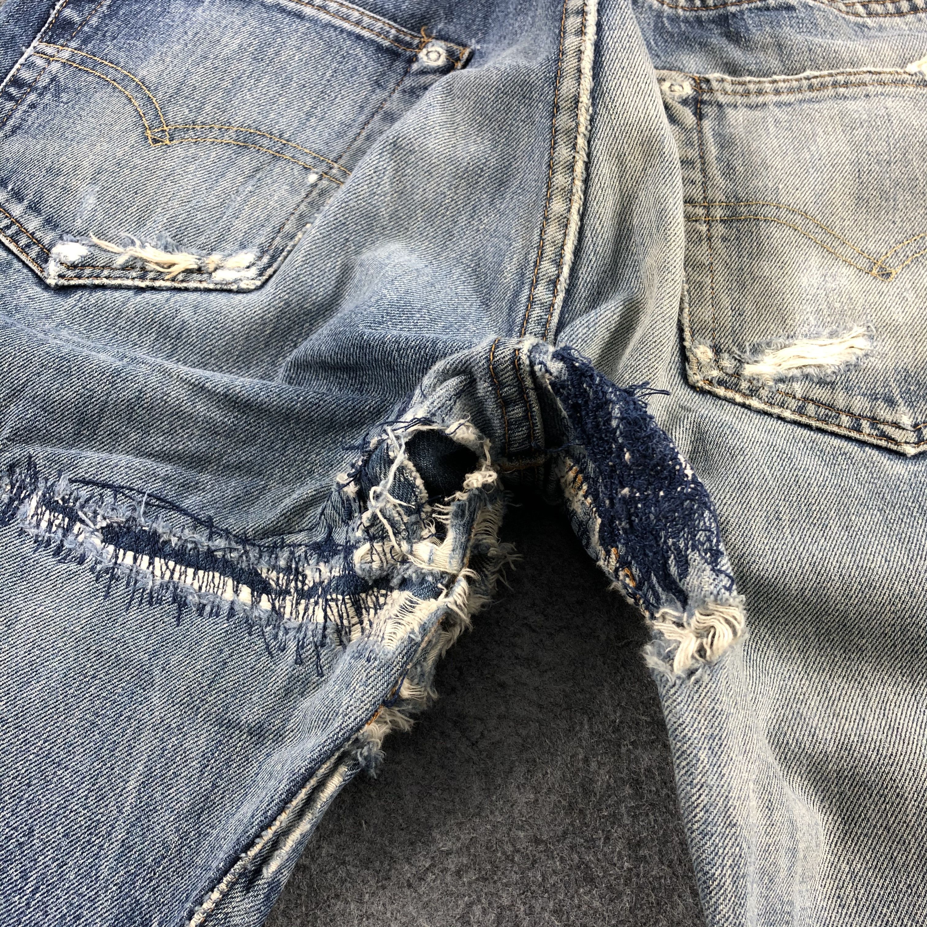 Levi's × Vintage Vintage 90s Distress Redline Levis 501 Jeans-JM1343 Size US 31 - 6 Thumbnail