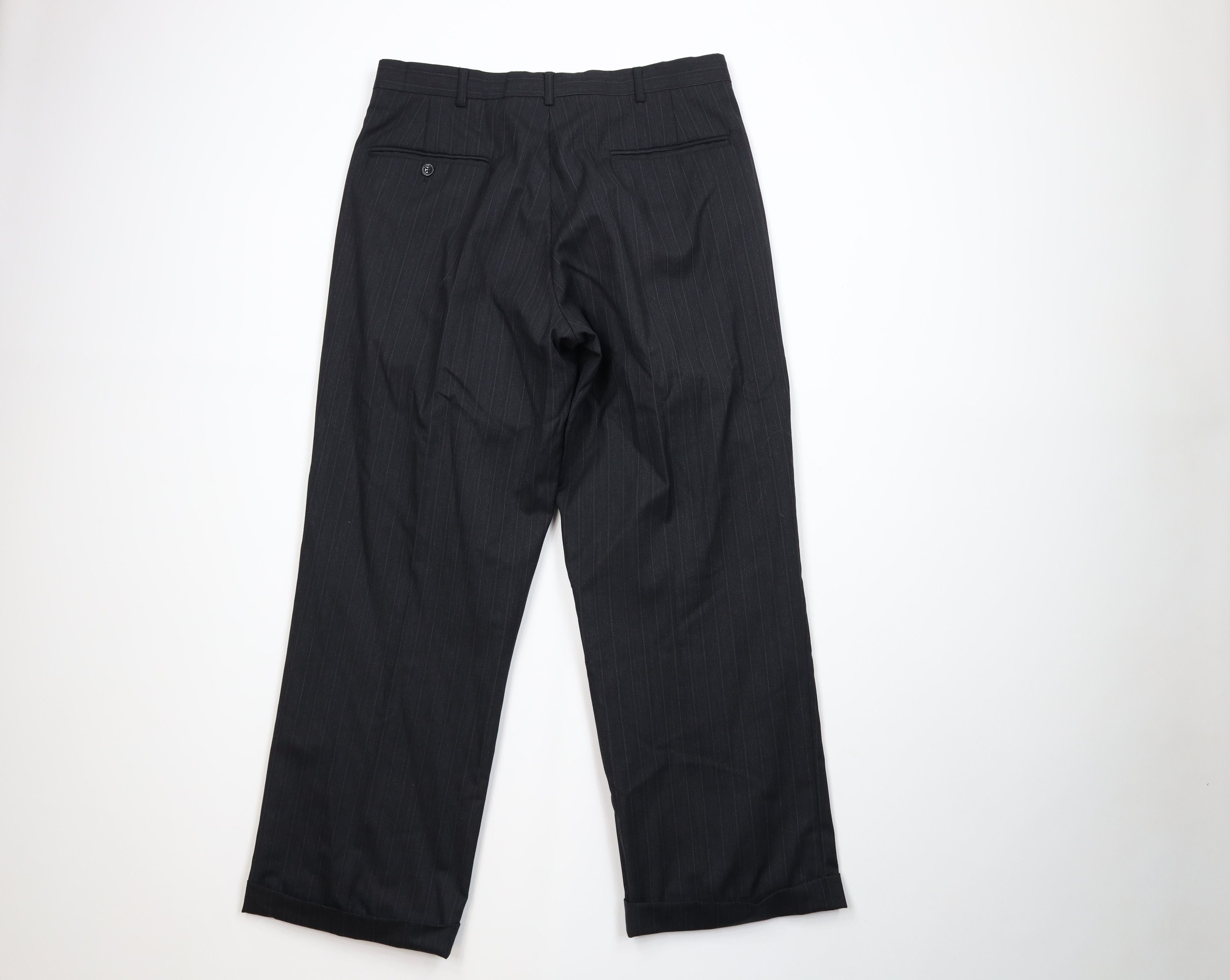 Vintage Vintage 90s Streetwear Striped Wide Leg Chino Pants Black Size US 32 / EU 48 - 9 Thumbnail