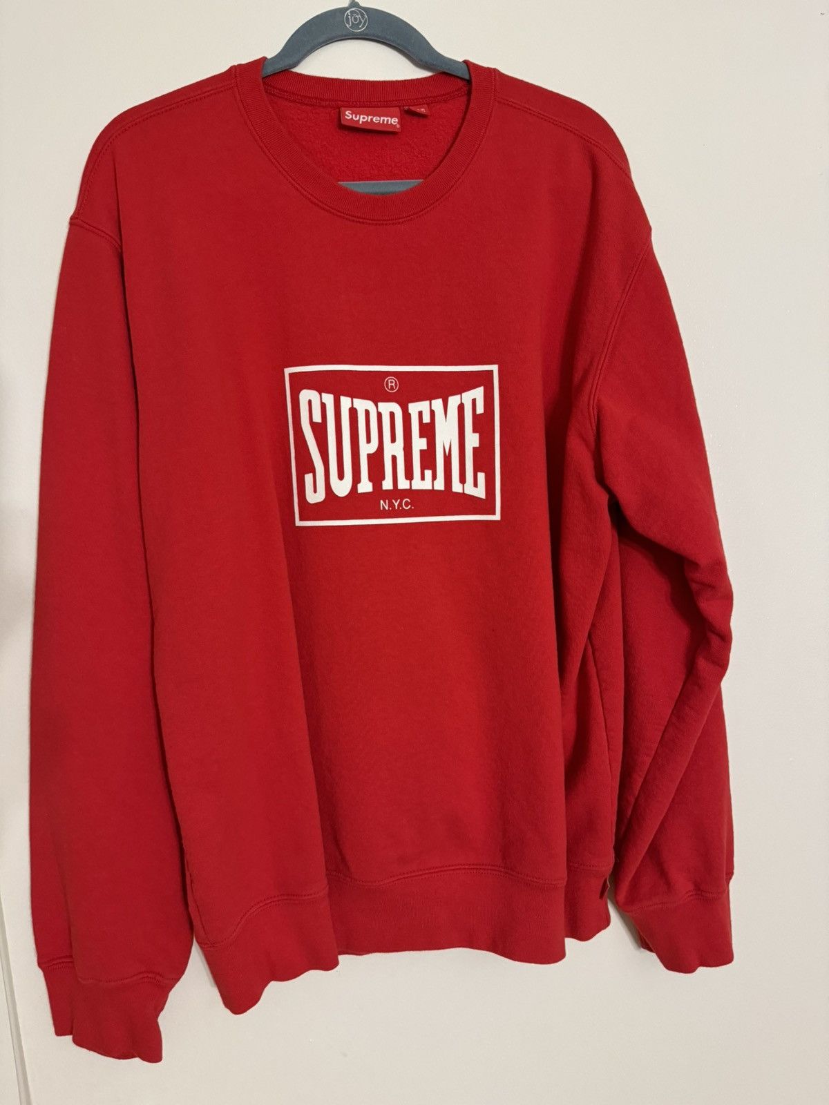 Supreme SUPREME WARM UP CREWNECK RED SIZE XL | Grailed 