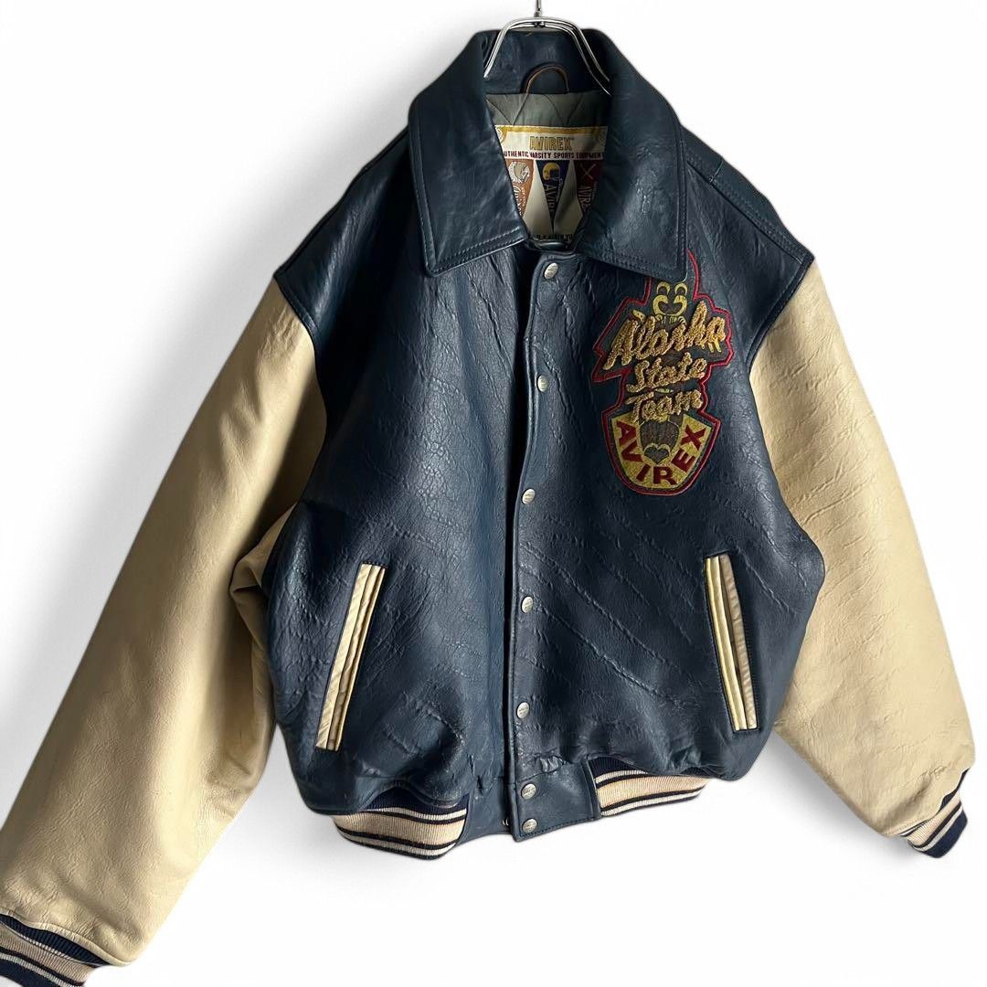 Avirex Avirex - M Alaskan Varsity Jacket Bomber College Leather 80s Size US M / EU 48-50 / 2 - 5 Thumbnail