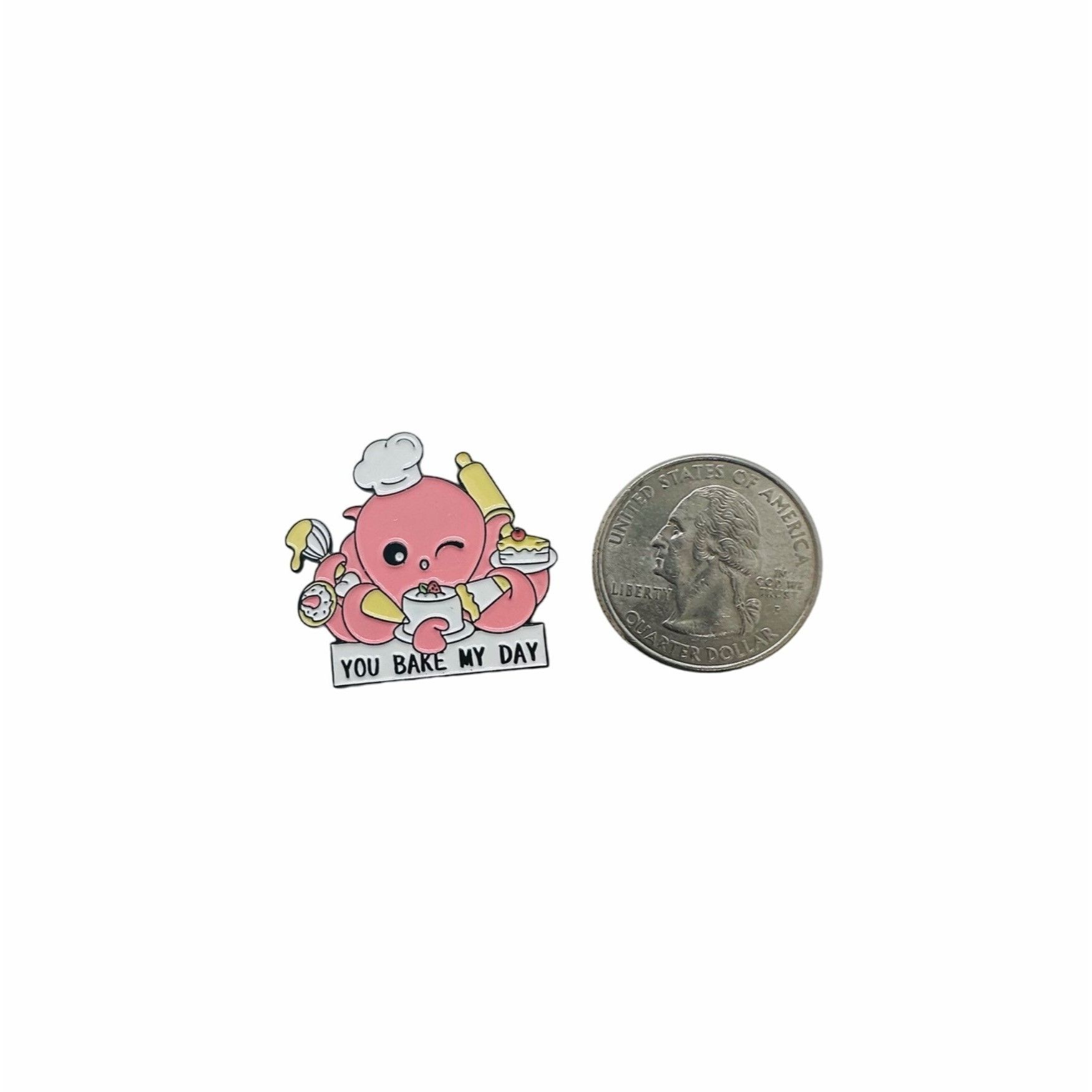 Other ☀️Enamel Pin You Bake My Day Octopus Baking Alloy Enamel Bro Size ONE SIZE - 6 Thumbnail