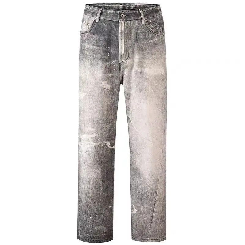 Japanese Brand High street all-over destroyed print retro straight jeans Size US 32 / EU 48 - 5 Thumbnail