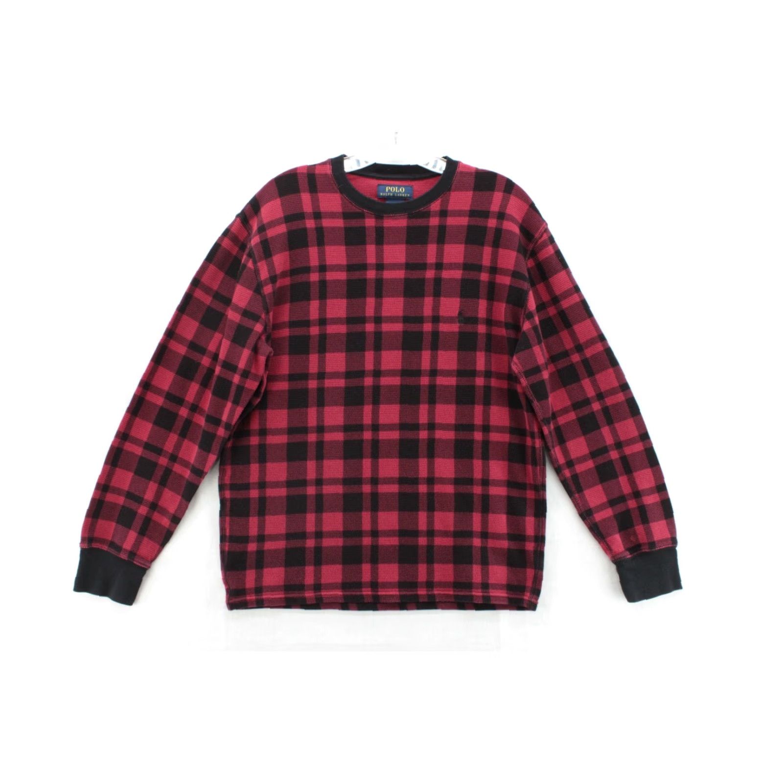 Polo Ralph Lauren Polo Ralph Lauren Pajama Shirt Mens Large Red Plaid Textured Thermal Long Sleeve Shirt Size US L / EU 52-54 / 3 - 2 Thumbnail