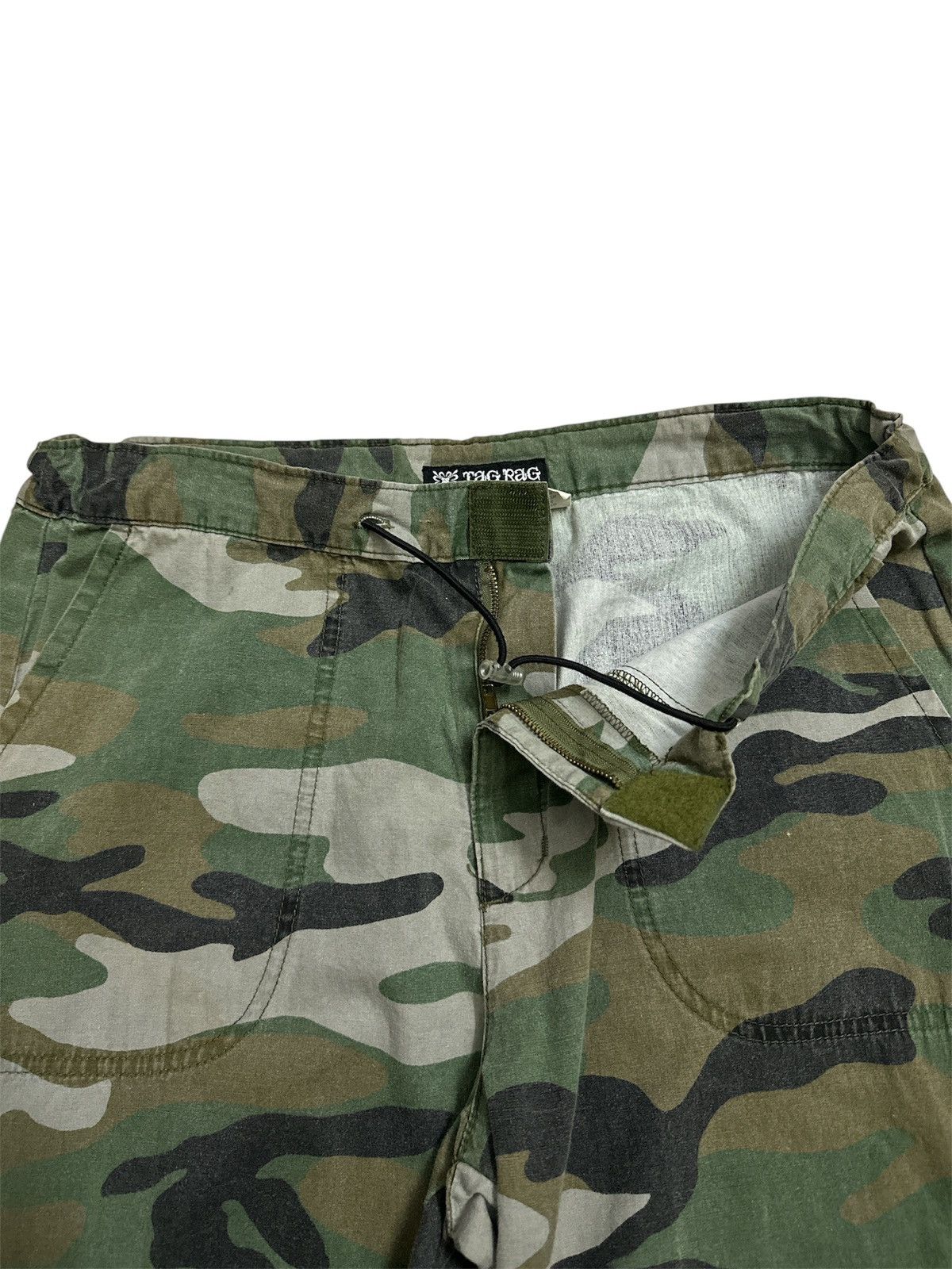 GOA 2000s Tag Rag Military Camo Drawstring Flare Goa Lgb Y2K Size US 33 - 4 Thumbnail