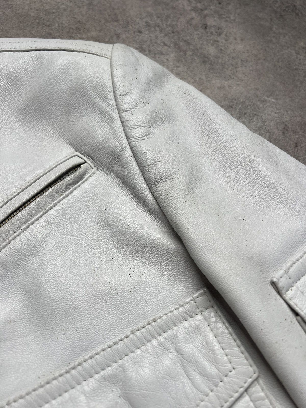 Leather × Vintage Vintage multi pocket leather white jacket like helmut Size S / US 4 / IT 40 - 8 Thumbnail