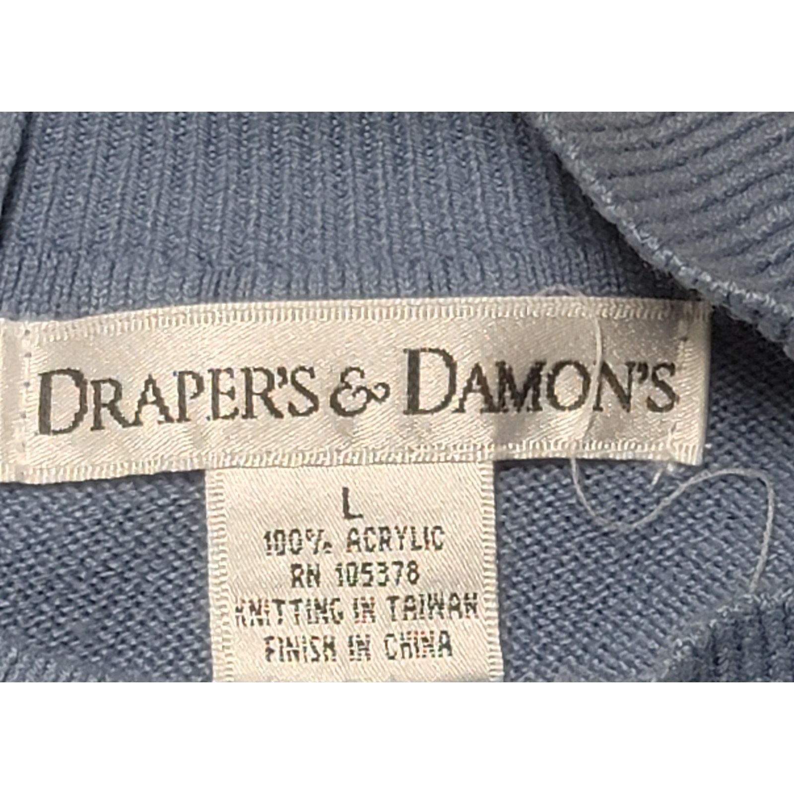 Other Draper's & Damon's Blue Cable Knit Mock Neck Sweater Top L Size L / US 10 / IT 46 - 4 Thumbnail