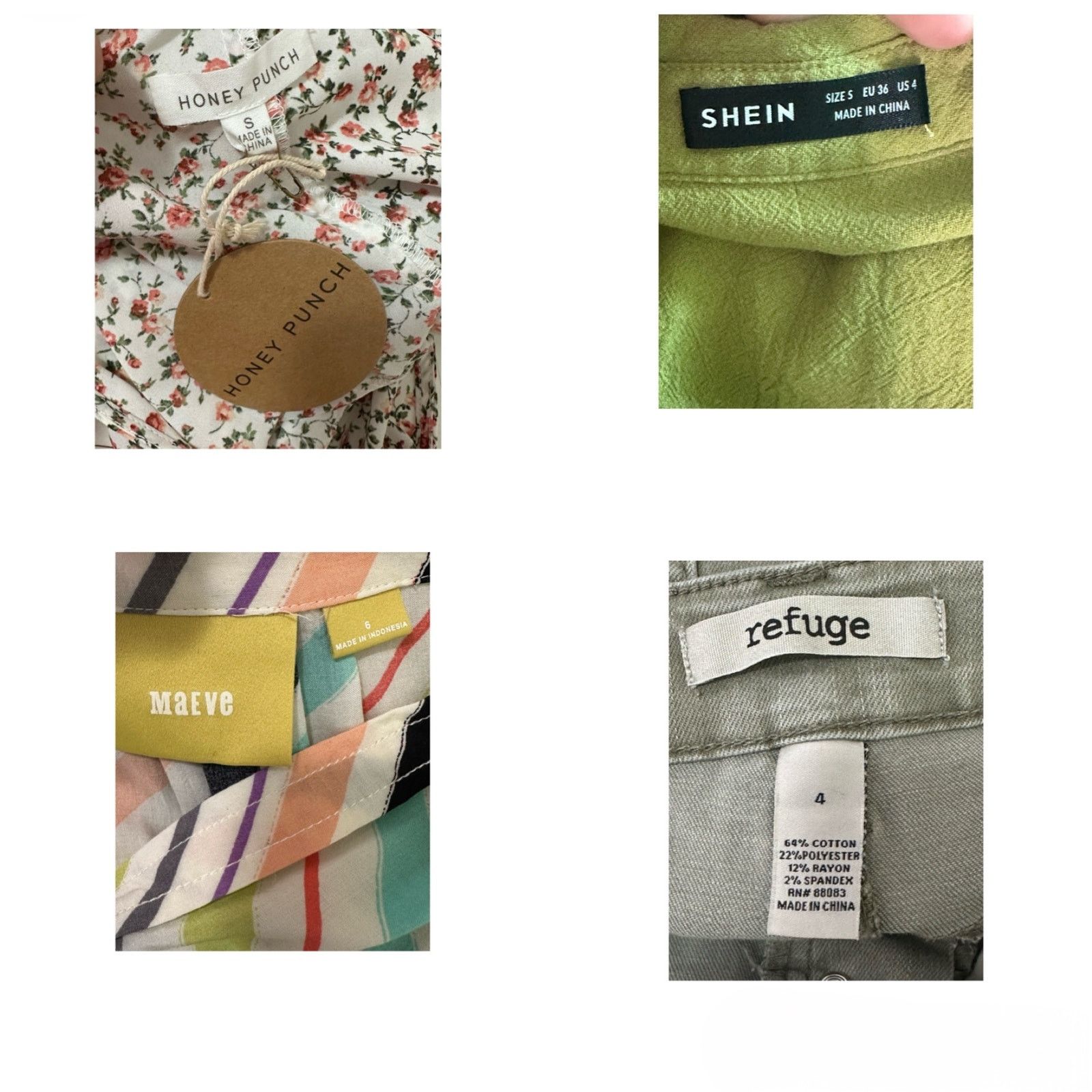 Anthropologie Summer Bundle Floral Top Olive Shirt Striped Blouse Shorts Size S / US 4 / IT 40 - 2 Thumbnail