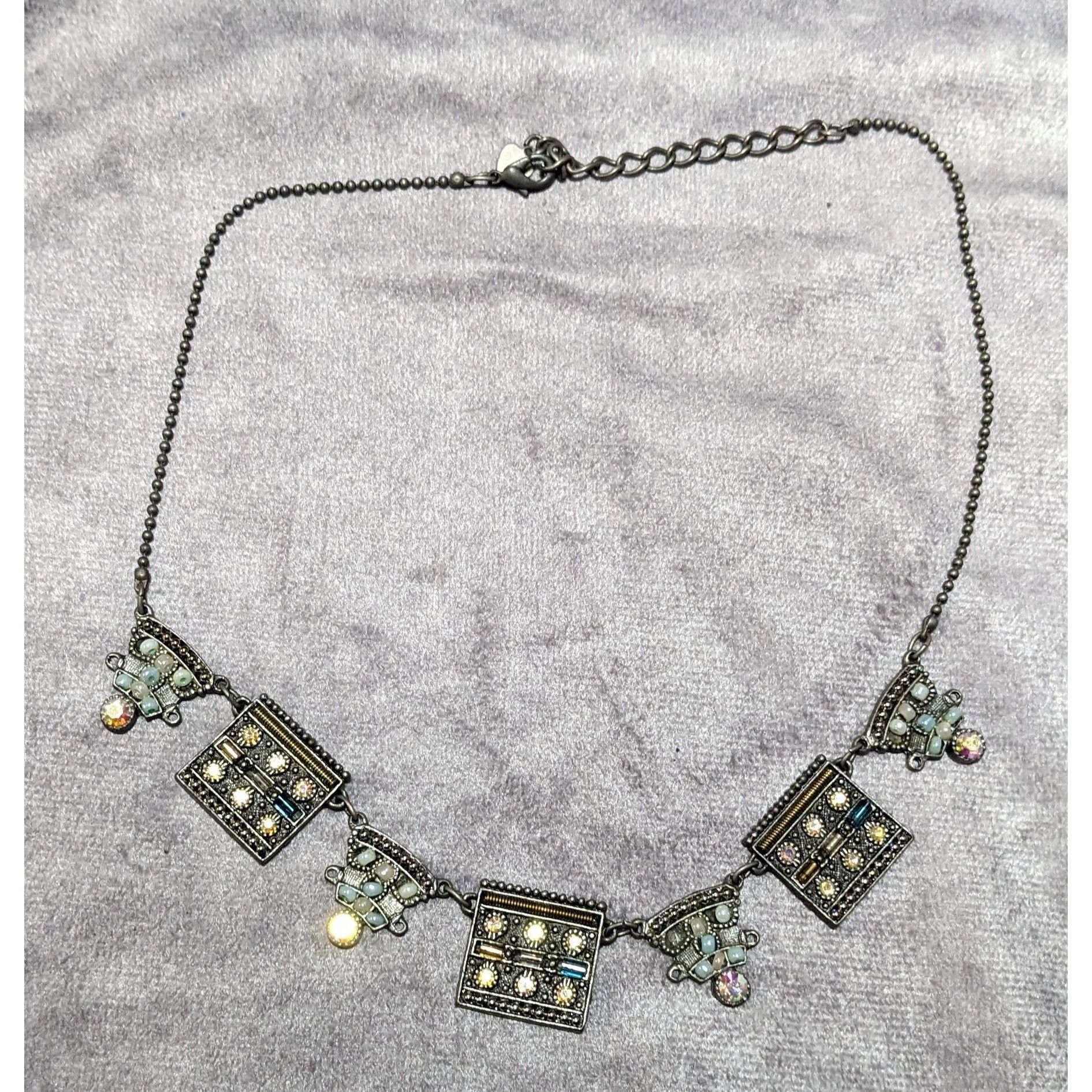 Other Vintage Art Deco Silver Tone Rhinestone Beaded Necklace Size ONE SIZE - 11 Thumbnail