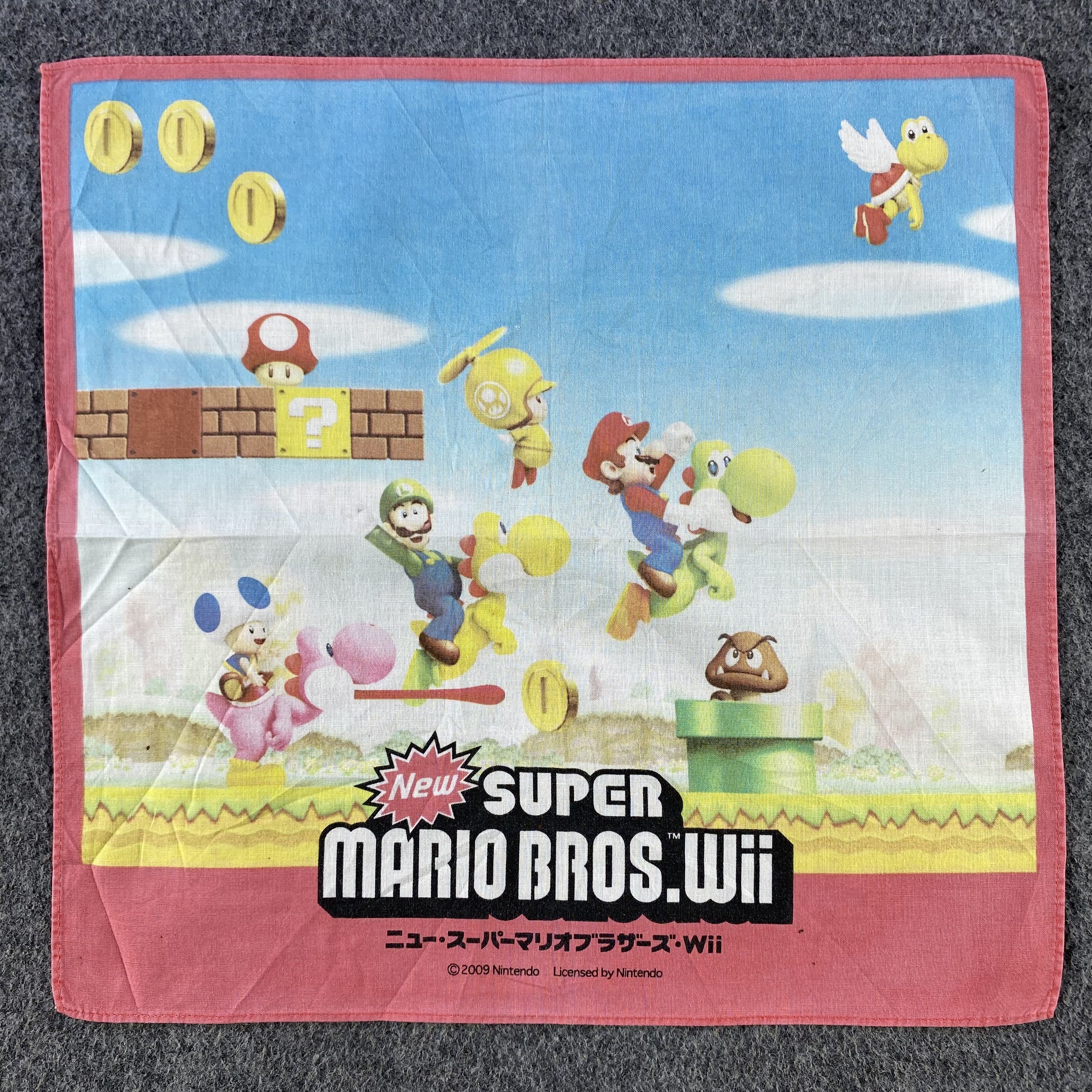 Vintage Super Mario Bros Handkerchief/Neckerchief/Bandana HC907 Size ONE SIZE - 1 Thumbnail