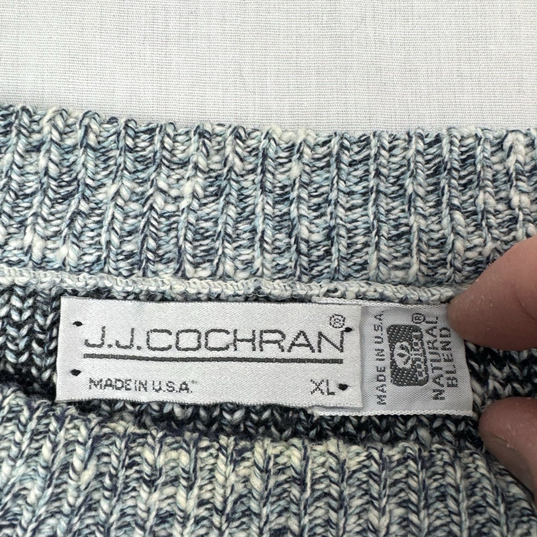 Vintage VINTAGE J.J. Cochran Geometric Sweater Pullover Adult XL Blue 1980s Classic Mens Size US XL / EU 56 / 4 - 4 Thumbnail