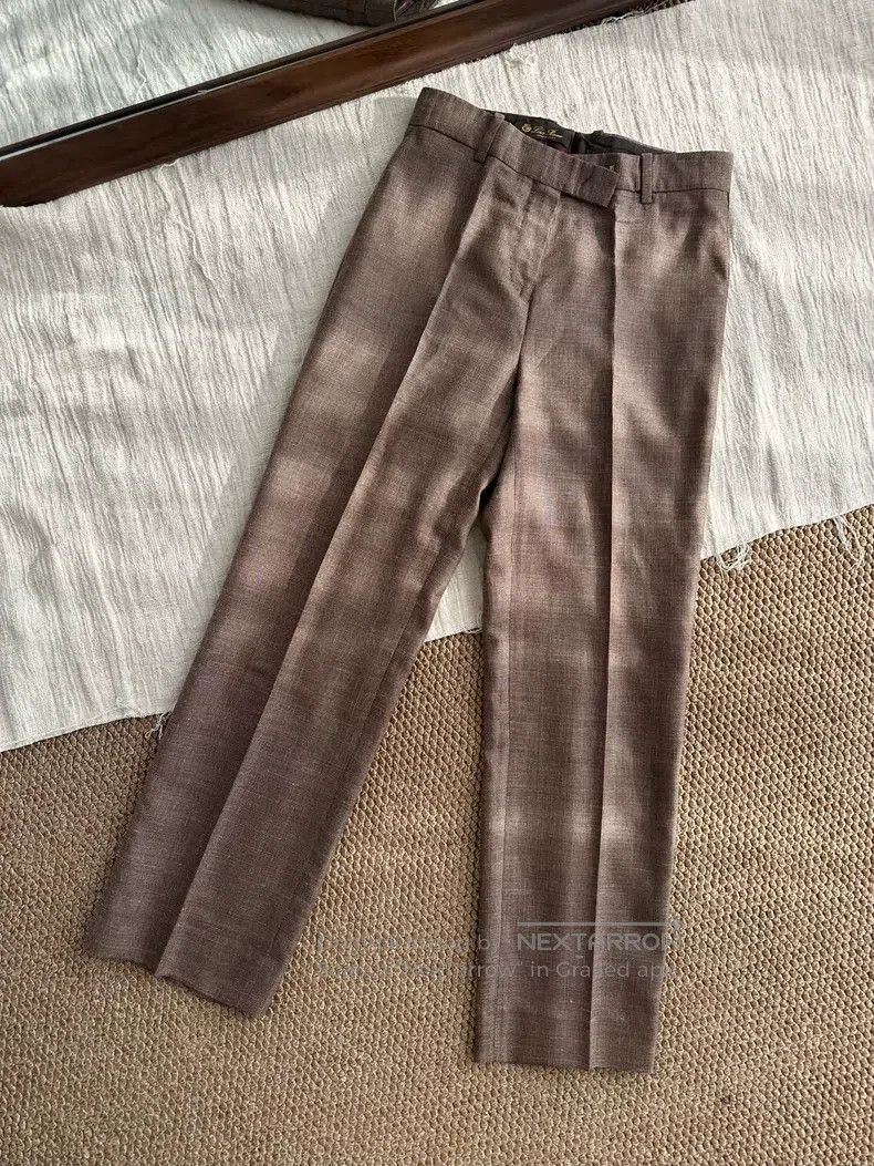 Loro Piana Loro Piana Silk Straight Casual Suit Pants, Brown Size 27" / US 4 / IT 40 - 1 Thumbnail