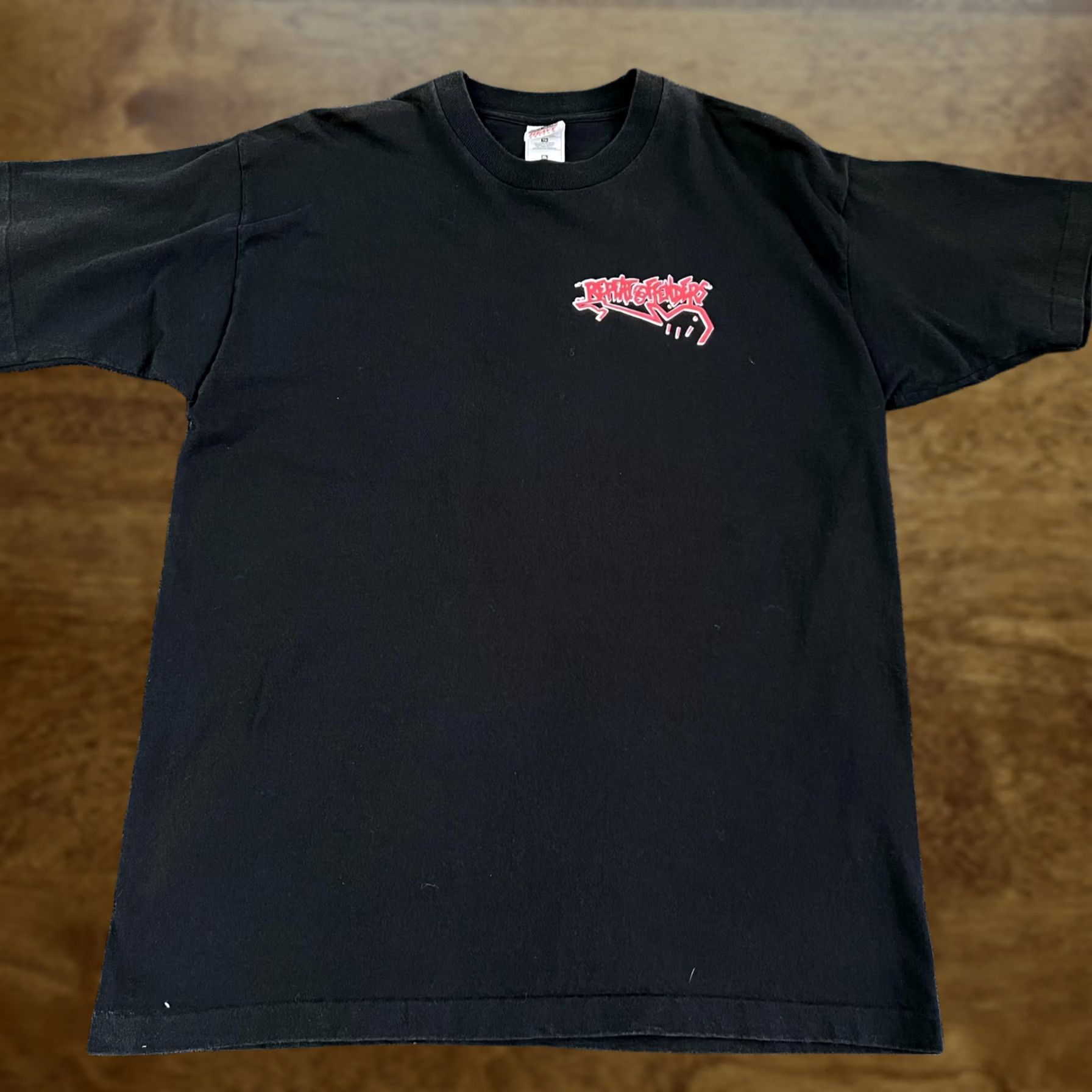 Fruit Of The Loom Vintage Repeat Offenders Shirt Mens XL Black Band Graphic Fruit Of The Loom 90s Size US XL / EU 56 / 4 - 1 Thumbnail