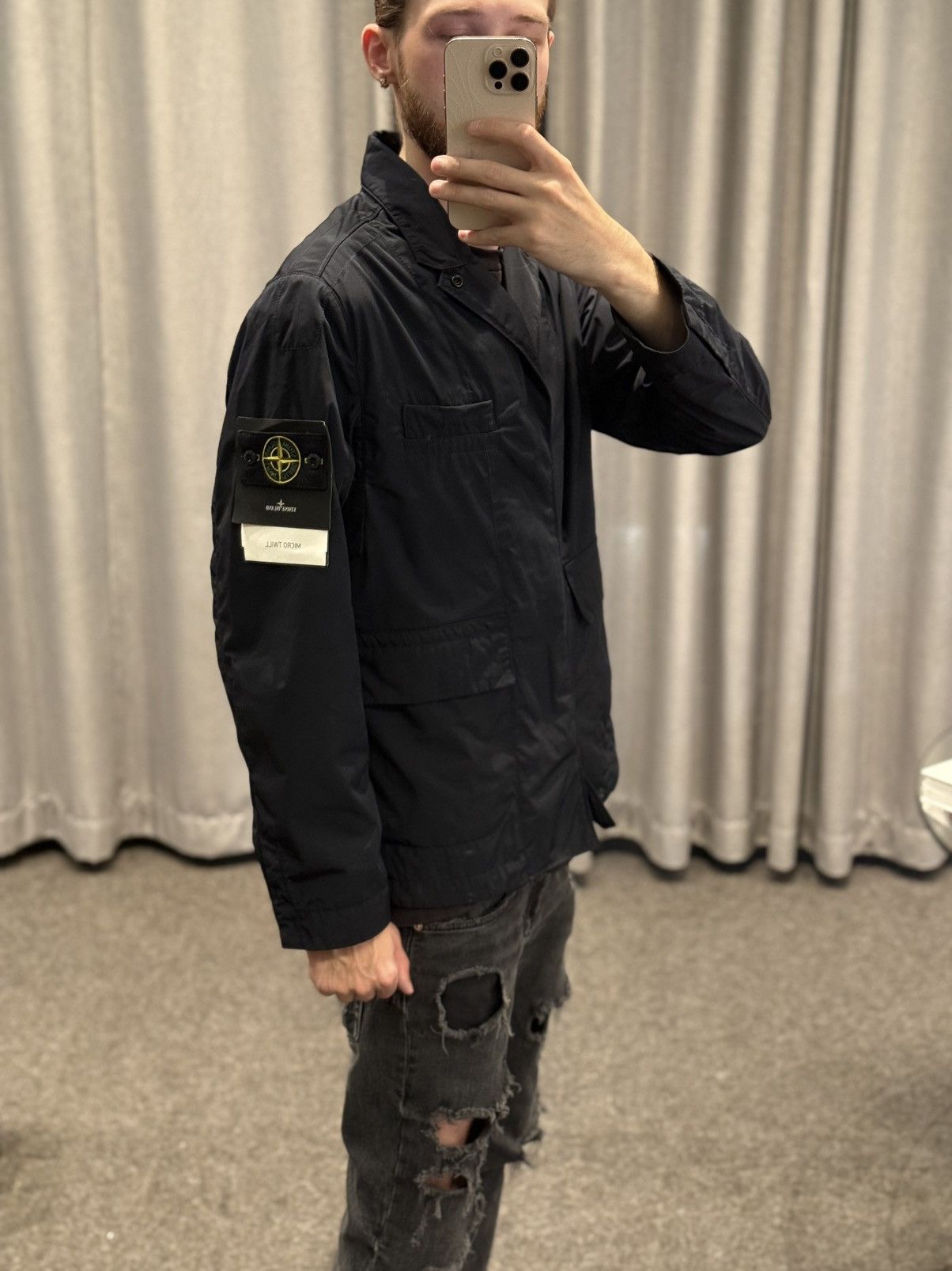 Stone Island 💥Stone Island Micro Twill Jacket Navy💥 (V0020) Size US L / EU 52-54 / 3 - 8 Thumbnail