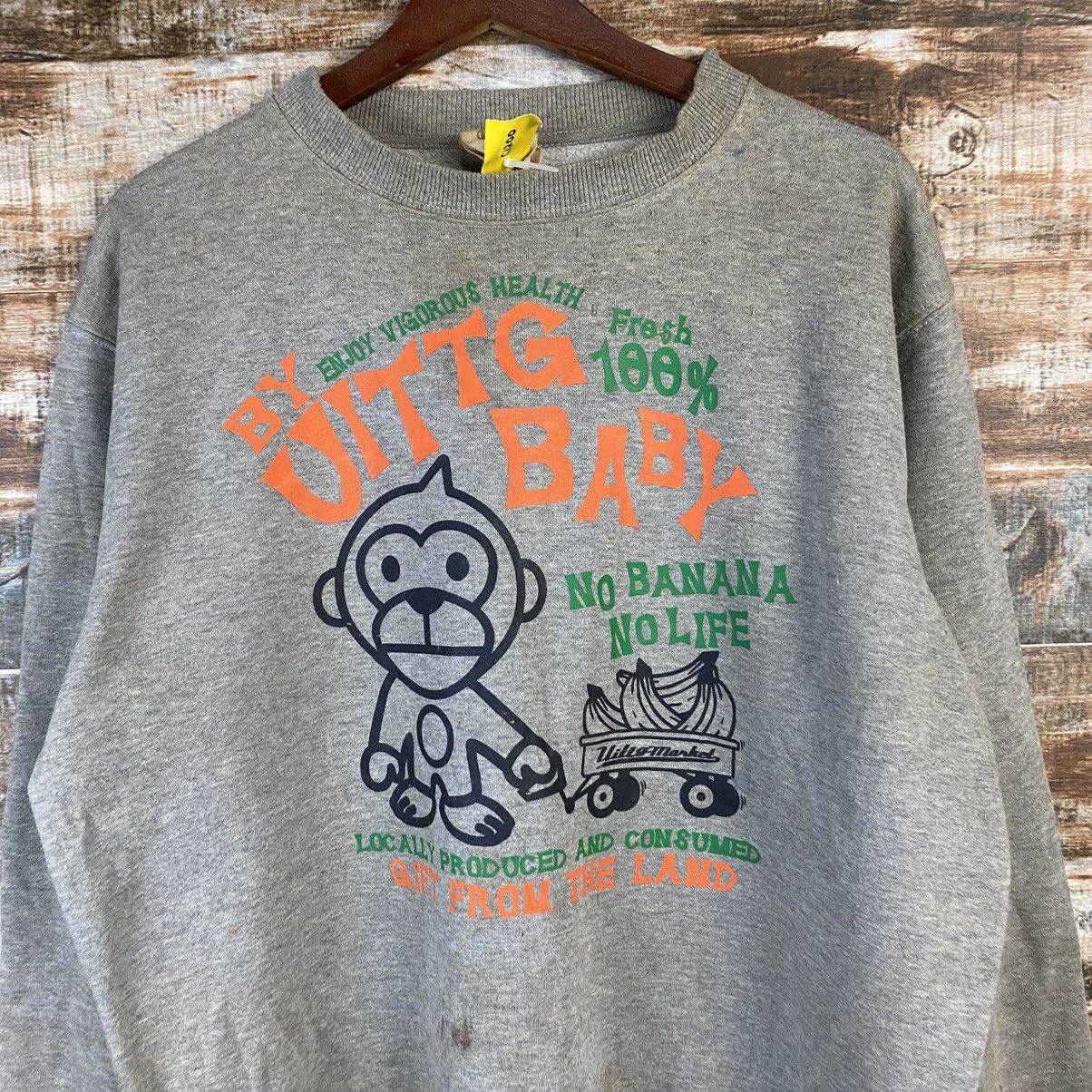 Japanese Brand DL Uittg Baby Gray Vintage thrashe Sweatshirt #C1200 Size US L / EU 52-54 / 3 - 5 Thumbnail