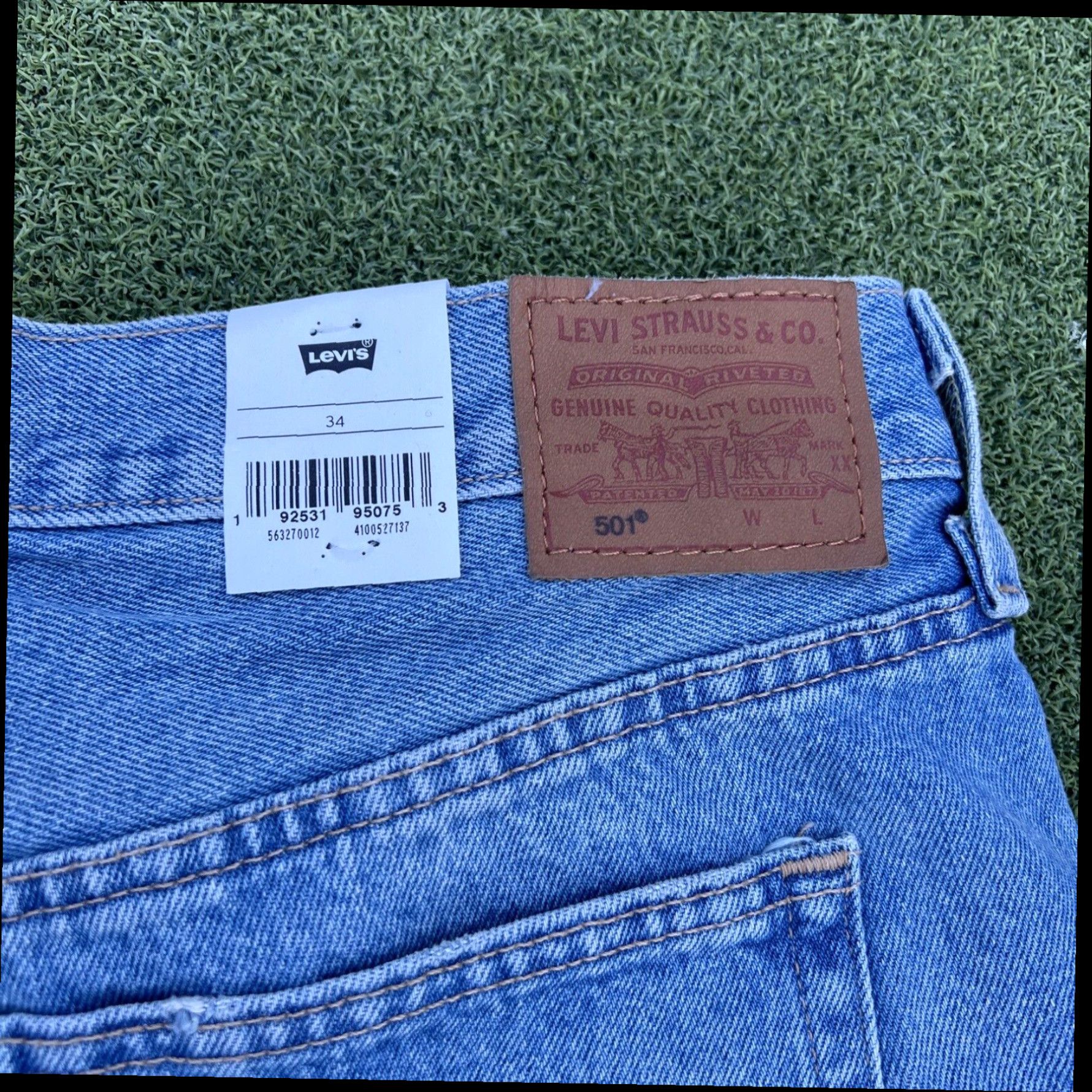 Levi's Levis 501 Shorts Womens 34 Cut Off Denim High Rise Button Fly Distressed New Size 24" / US 00 / IT 34 - 2 Thumbnail