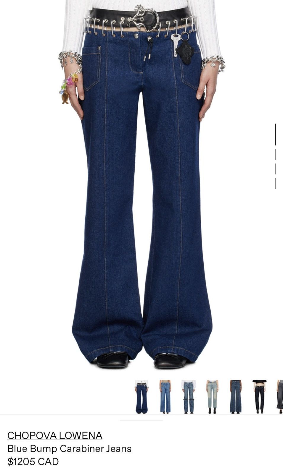 Chopova Lowena Blue Bump Carabiner Jeans Size 26" / US 2 / IT 38 - 4 Thumbnail