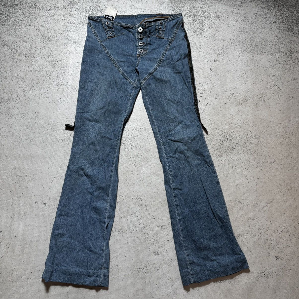 Dolce & Gabbana avant garde bootcut flared jeans very rare with big logo Size 26" / US 2 / IT 38 - 1 Thumbnail