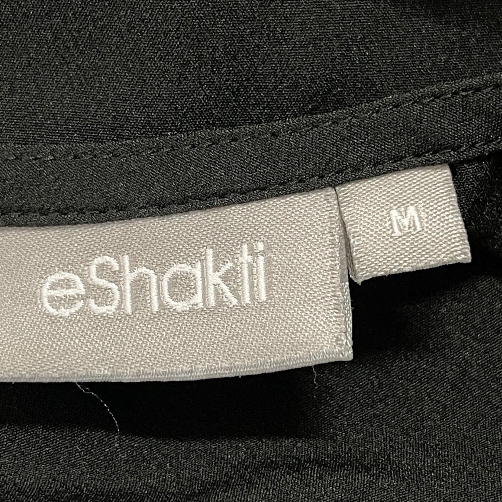 Vintage eShakti Blouse M Black White Bell Sleeve V-Neck Minimalist Boho Hippie Bohemian Prairie Shirt Womens Size M / US 6-8 / IT 42-44 - 5 Thumbnail