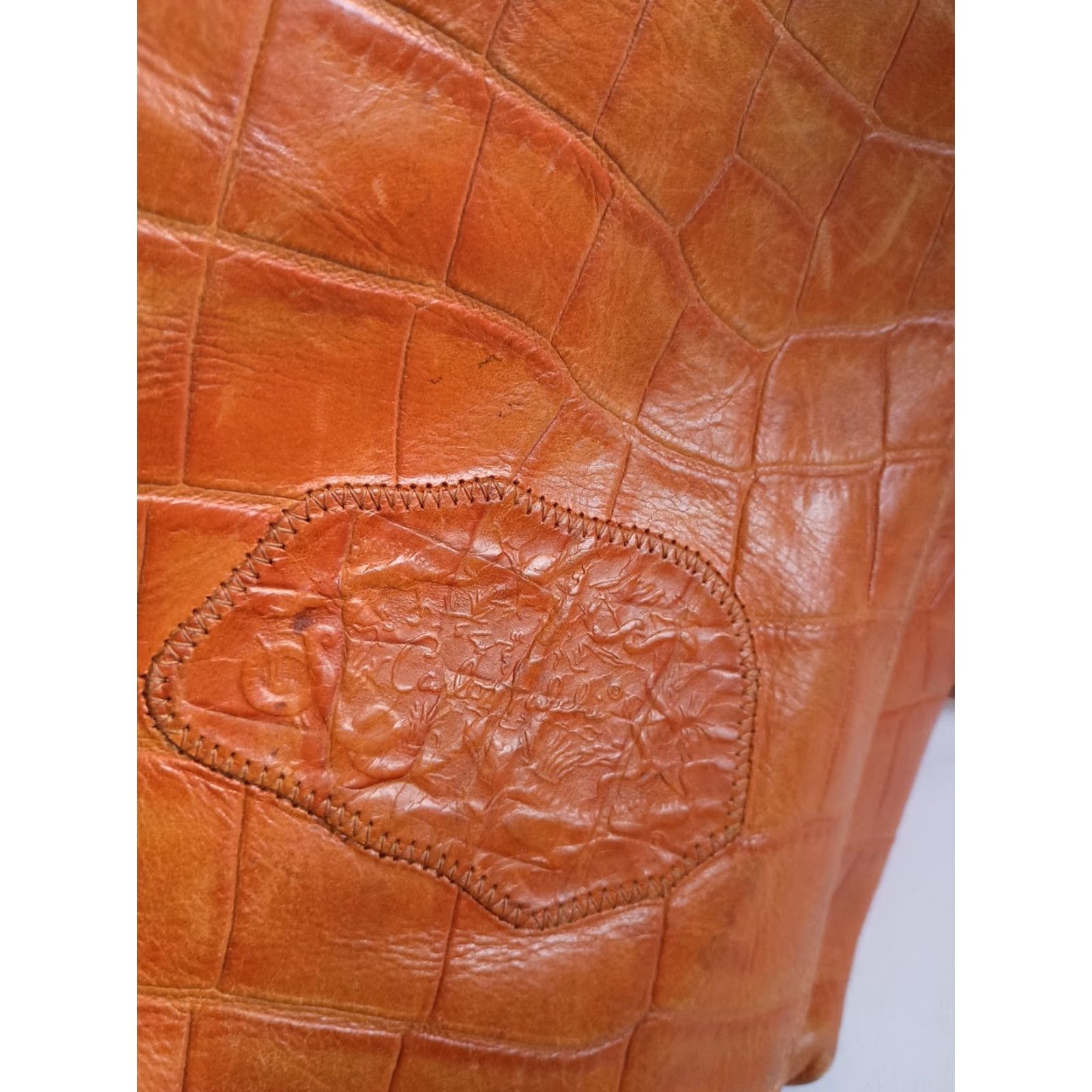 Vintage VINTAGE Carlos Falchi Shoulder Bag Crocodile Leather Brown Medium Brown Leather Lining Black Leather Snap Closure Crossbody Strap Women 90s Style Size ONE SIZE - 2 Thumbnail