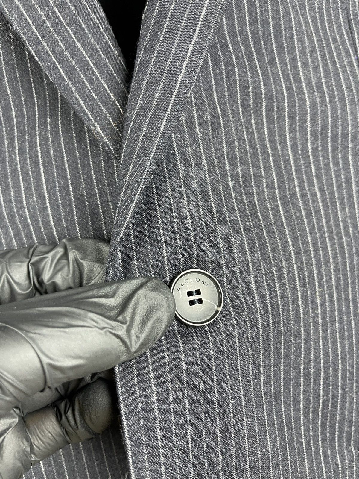 Paoloni Paoloni wool black striped 2 button 2 pcs suit made in Italy Size 36R - 7 Thumbnail