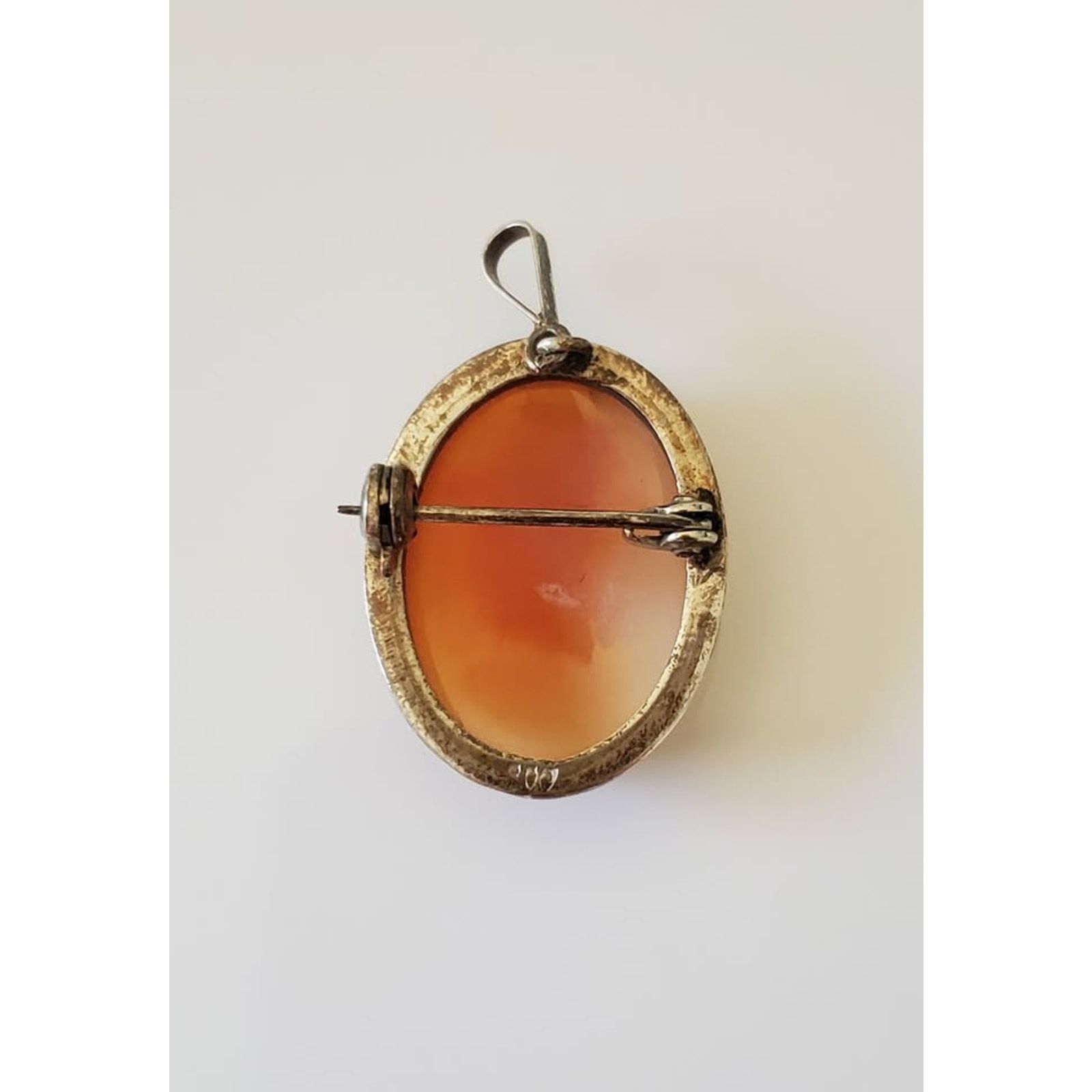 Other Vintage 800 Silver Shell Cameo Victorian Lady Brooch Pendant Size ONE SIZE - 3 Thumbnail