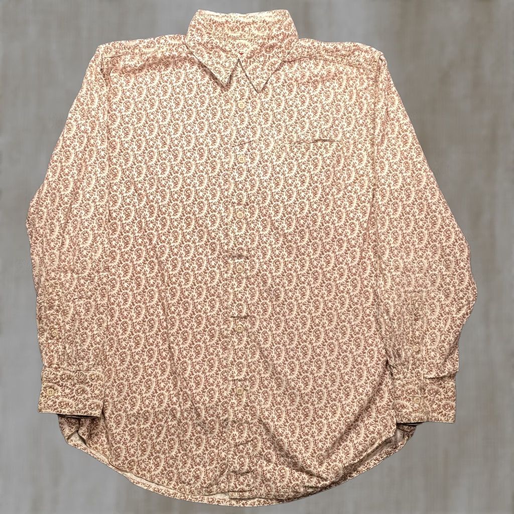 Chaps Chaps Shirt Mens XL Brown Paisley Long Sleeve Button Up Casual Pocket Print Size US XL / EU 56 / 4 - 1 Thumbnail