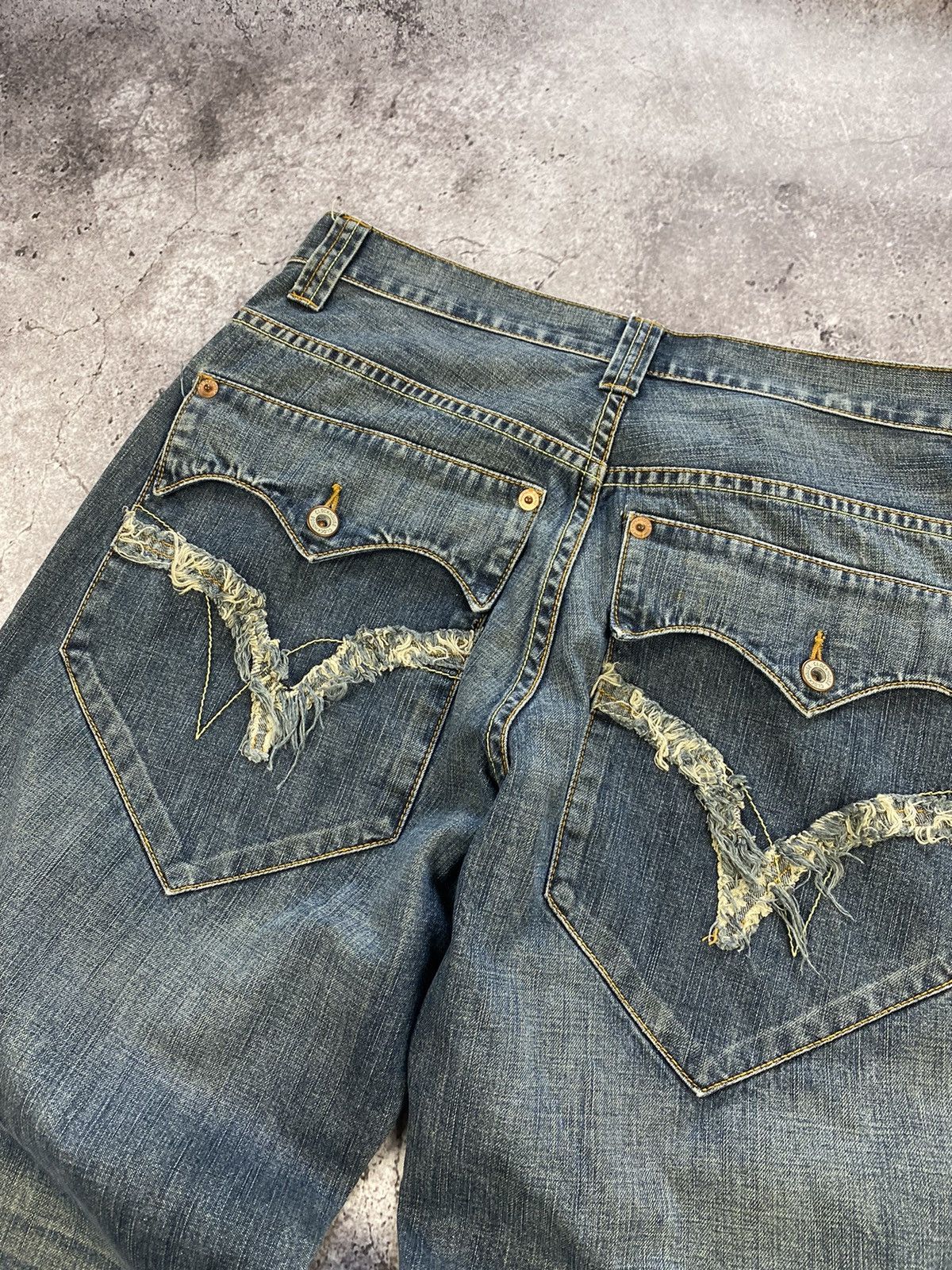 If Six Was Nine × Japanese Brand Rick Owens Junya Watanabe Style Baggy Button Denim Pants Size US 34 / EU 50 - 9 Thumbnail
