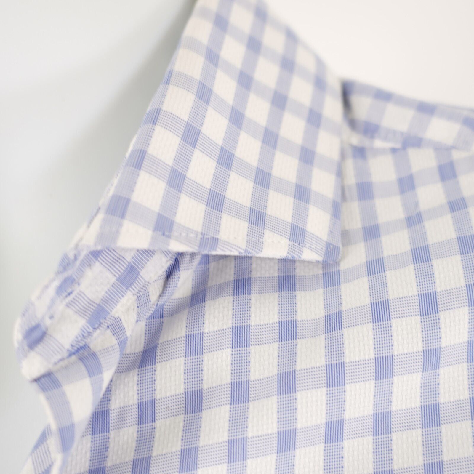 Hart Schaffner Marx Hart Schaffner Marx Blue Purple Check Medium Collared Dress Size US M / EU 48-50 / 2 - 2 Thumbnail