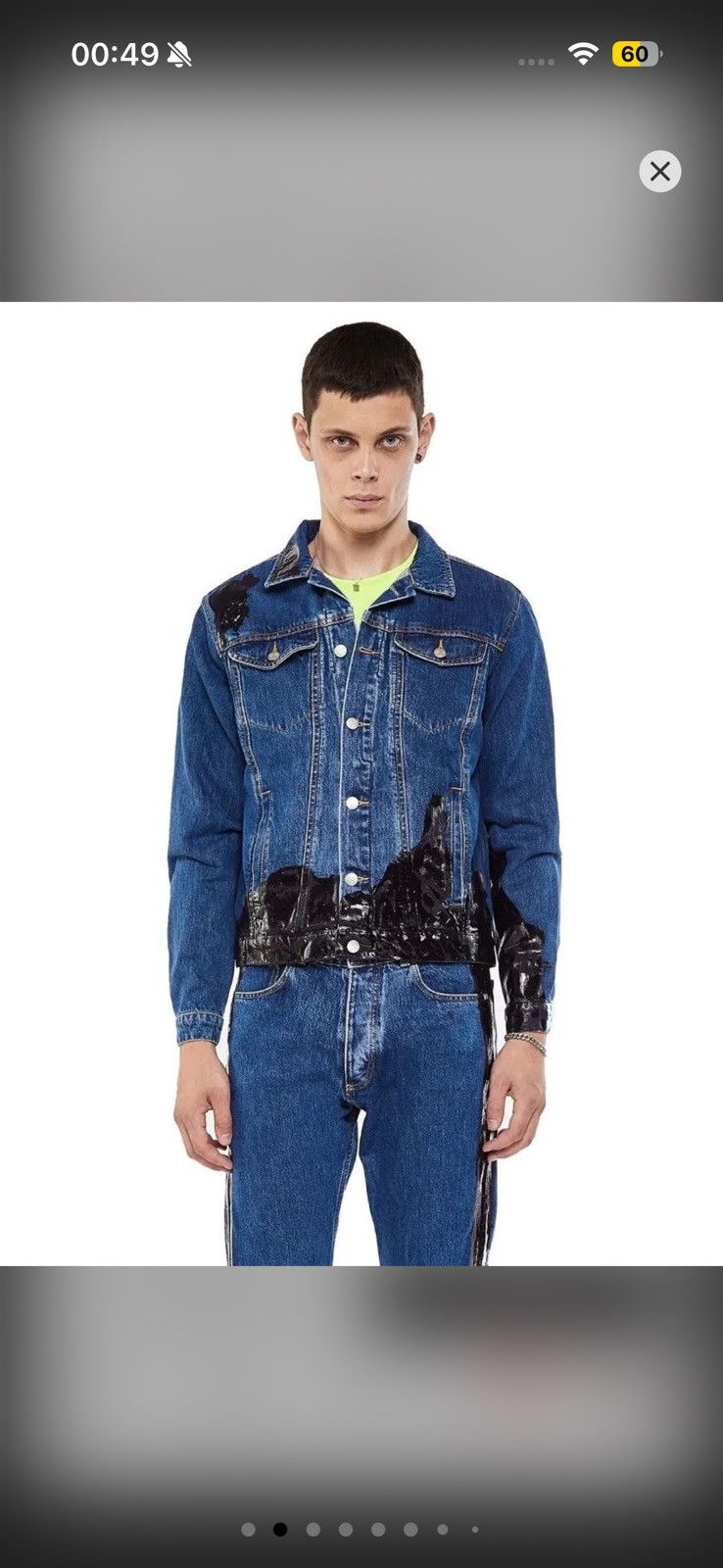 Misbhv AW18 MISBHV Wet Print Indigo Denim Jacket Designer Boxy Fit Size US M / EU 48-50 / 2 - 6 Thumbnail