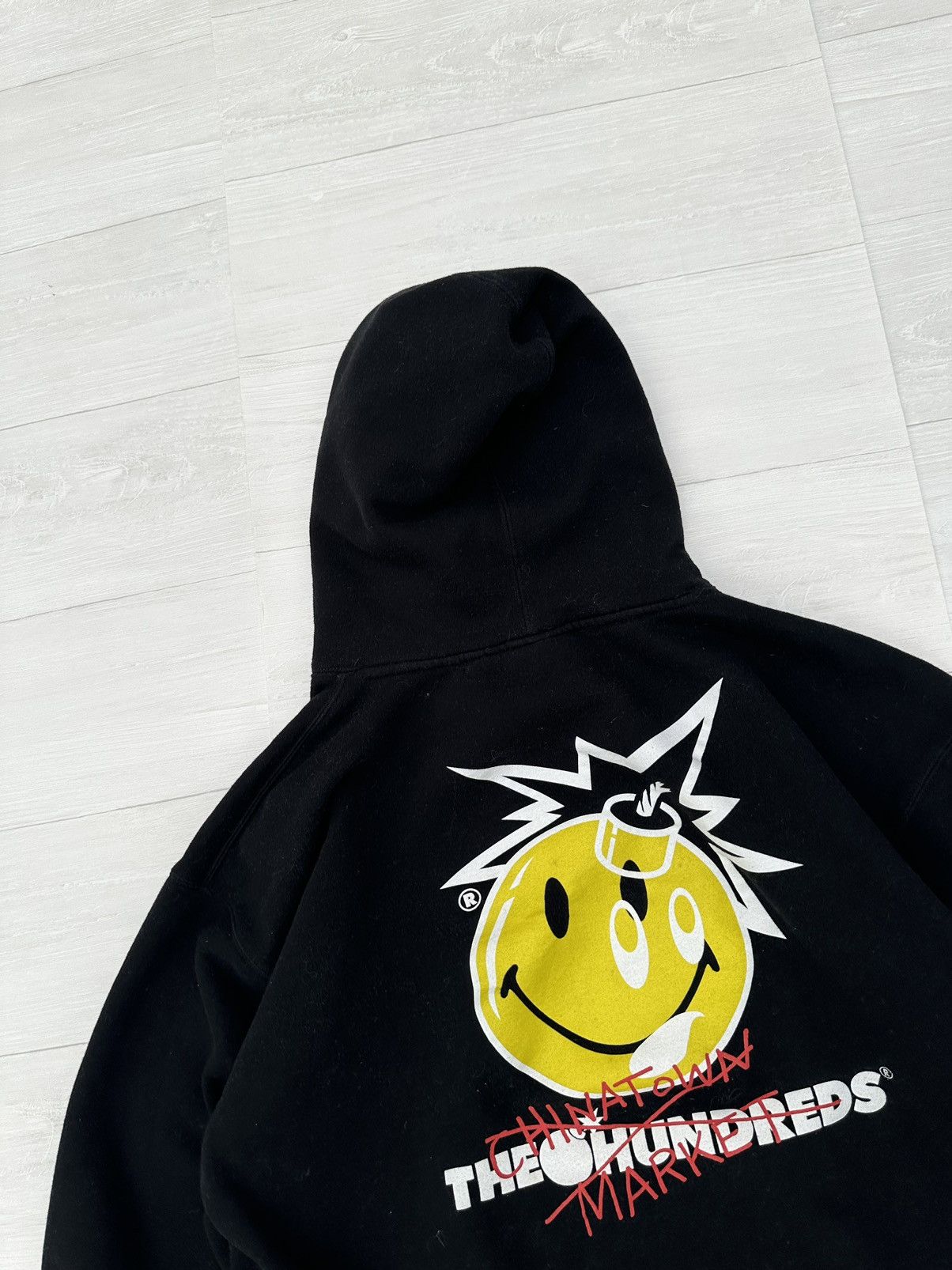 Market × The Hundreds The Hundreds x Chinatown Market Black Smiley Face Hoodie Size US XL / EU 56 / 4 - 2 Thumbnail