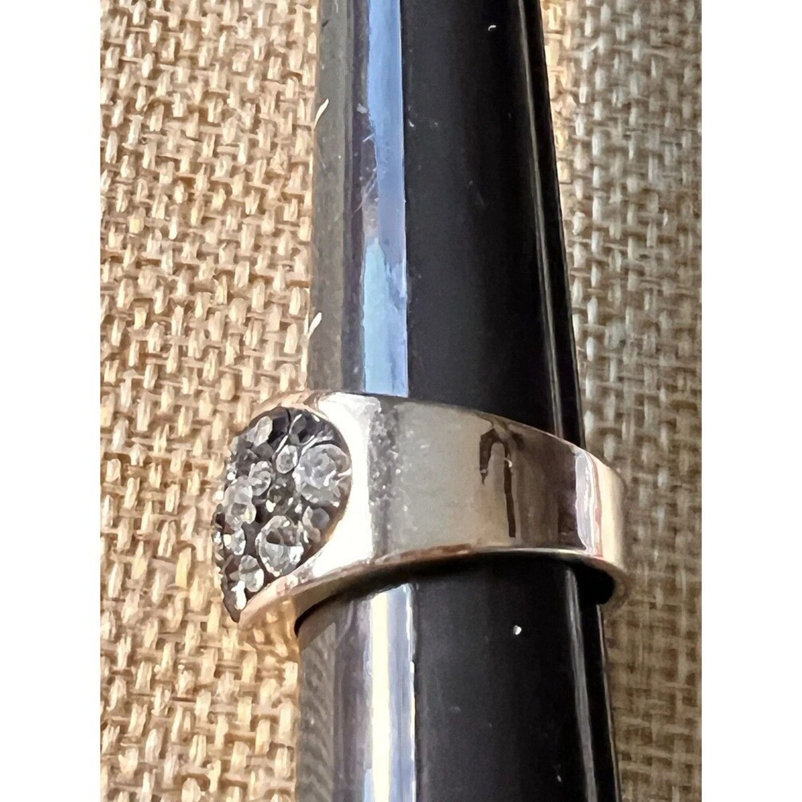Other JMC Brass Rose Gold Rhinestone Bubble Ring White/Black 6.3/4 Size ONE SIZE - 9 Thumbnail