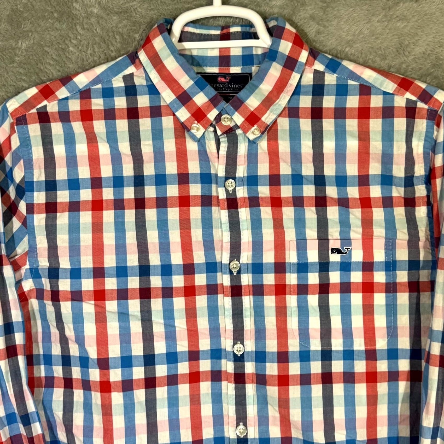 Vineyard Vines Vineyard Vines Button-Down Shirt Men’s Large Multicolor Plaid 100% Cotton Slim Fit Shirt Size US L / EU 52-54 / 3 - 4 Thumbnail