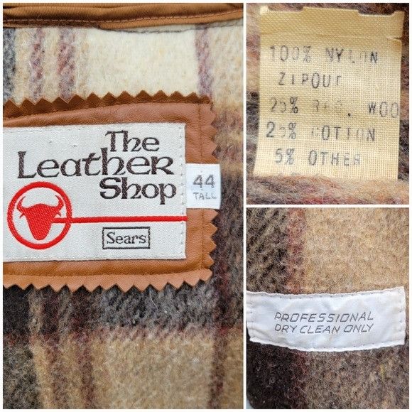 Vintage Vintage 70s Western Sears Brown Leather Shop Wool Insulated Size US L / EU 52-54 / 3 - 4 Thumbnail