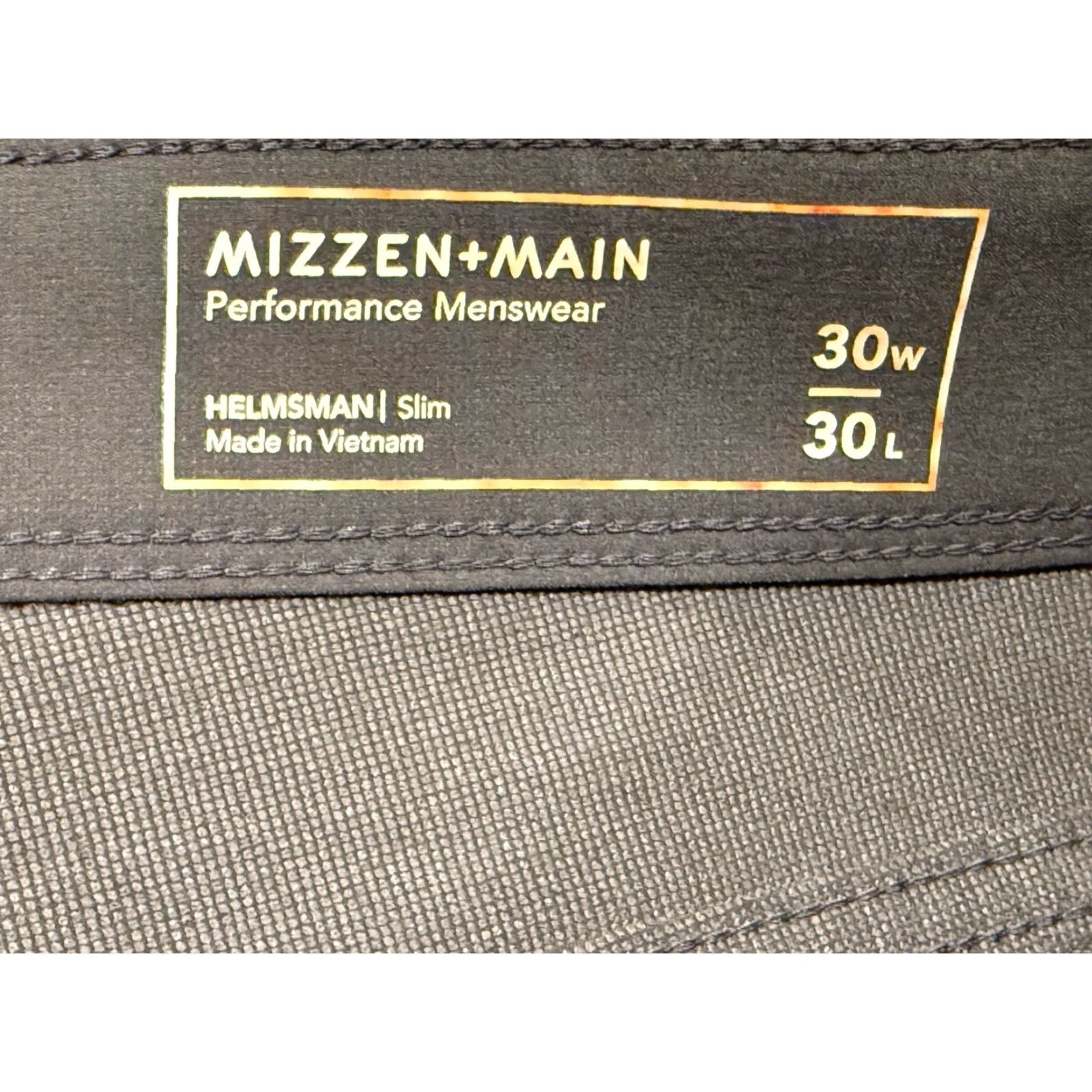 Mizzen+Main Mizzen + Main Pants Slim Chino 30x29.5 Black Mens Straight Pocket Front Button Zip Casual Golf Size US 30 / EU 46 - 7 Thumbnail