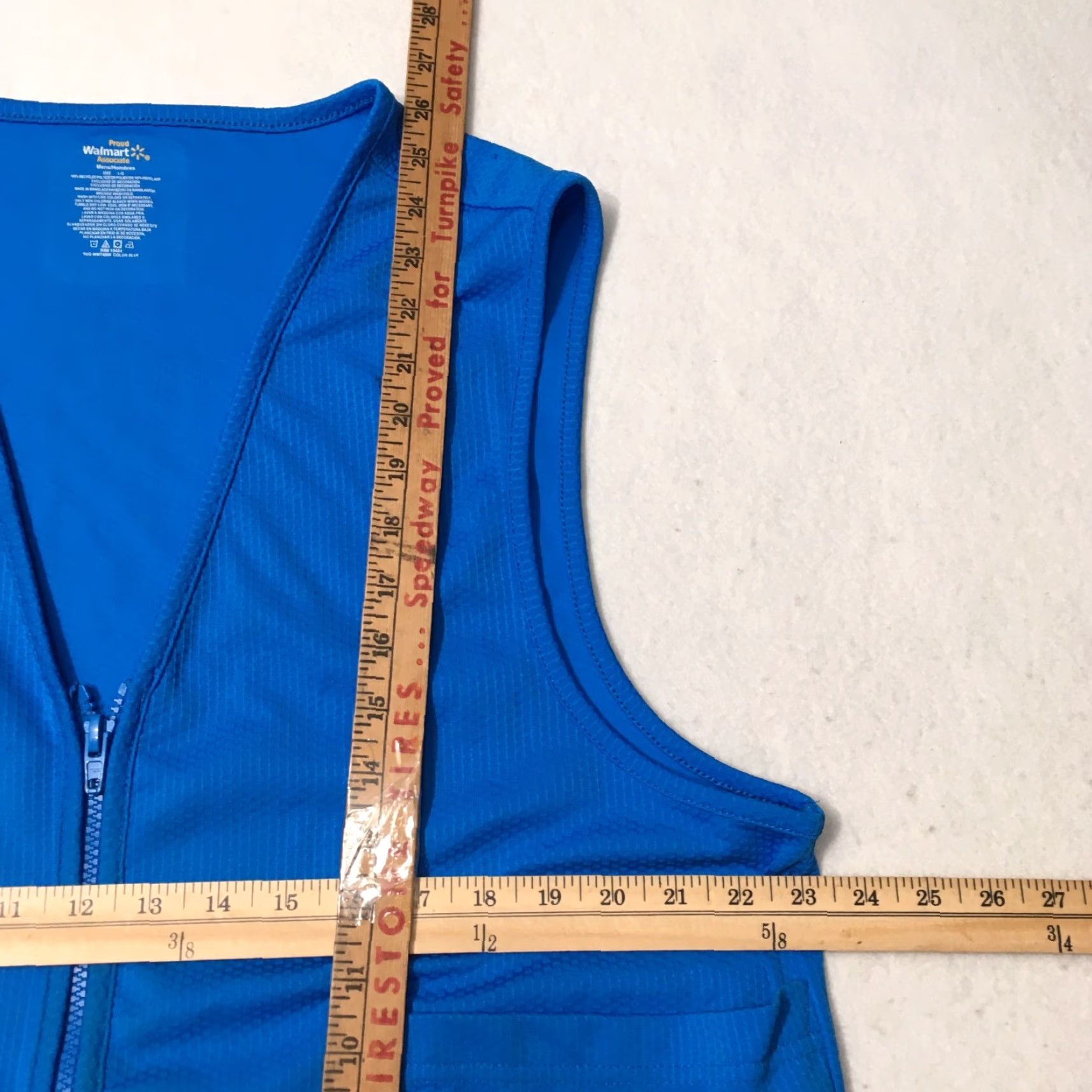 Walmart VINTAGE Walmart Vest MENS Large Blue Logo Embroidered Distressed Shine 90s? Size US L / EU 52-54 / 3 - 3 Thumbnail
