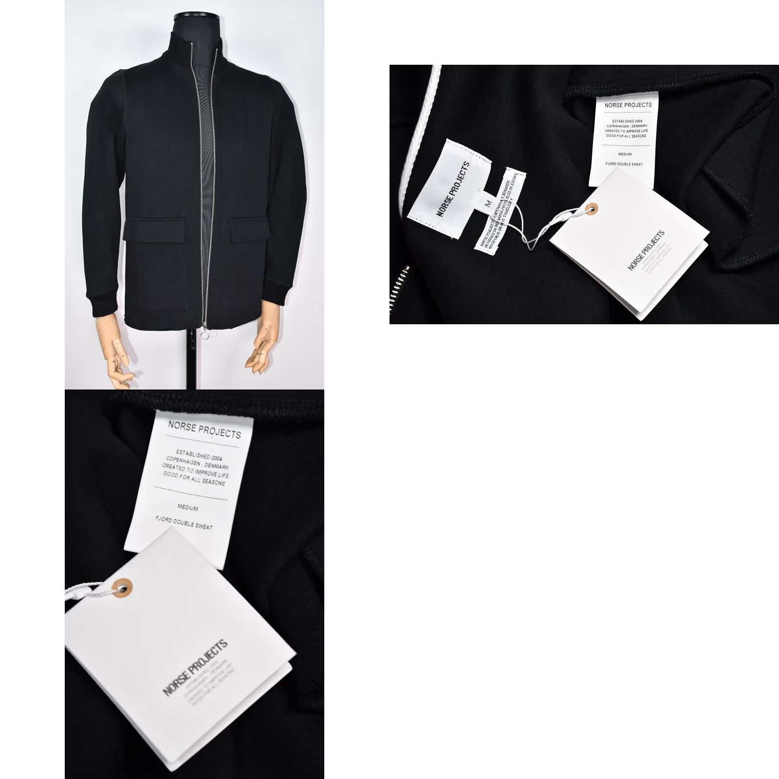 Norse Projects Norse Projects Fjord Double Sweat Black Full Zip Jacket Mens M Size US M / EU 48-50 / 2 - 8 Thumbnail