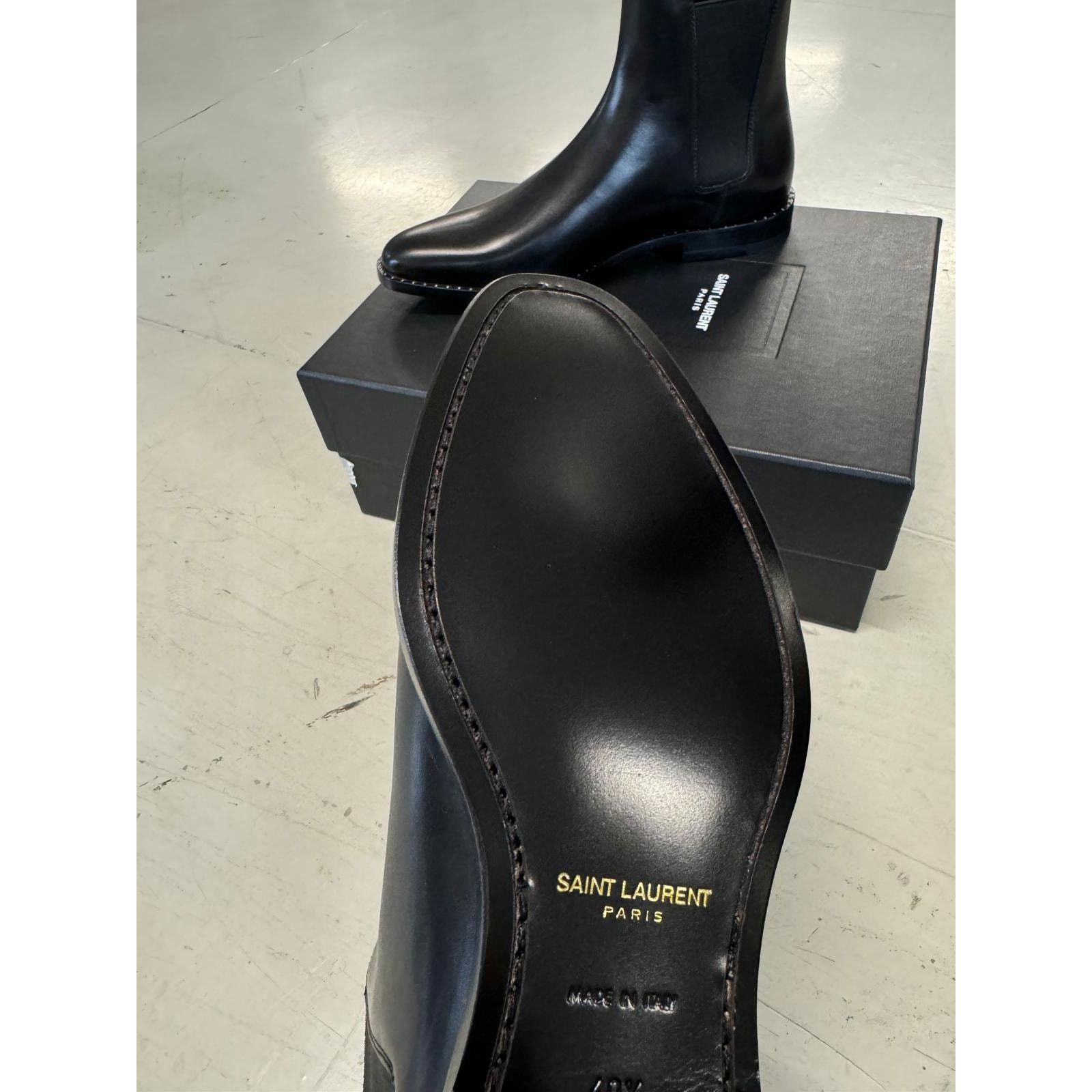 Saint Laurent Paris o1alsimx924 458810 Leather Chelsea Boots in Black Size US 7.5 / EU 40-41 - 9 Thumbnail