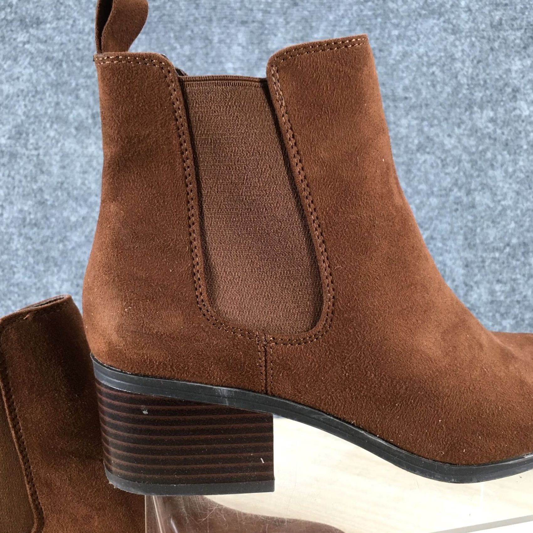 Vintage A New Day Boots Womens 7 Chelsea Pull On Ankle Bootie Brown Fabric Heels Casual Size US 7 / IT 37 - 6 Thumbnail