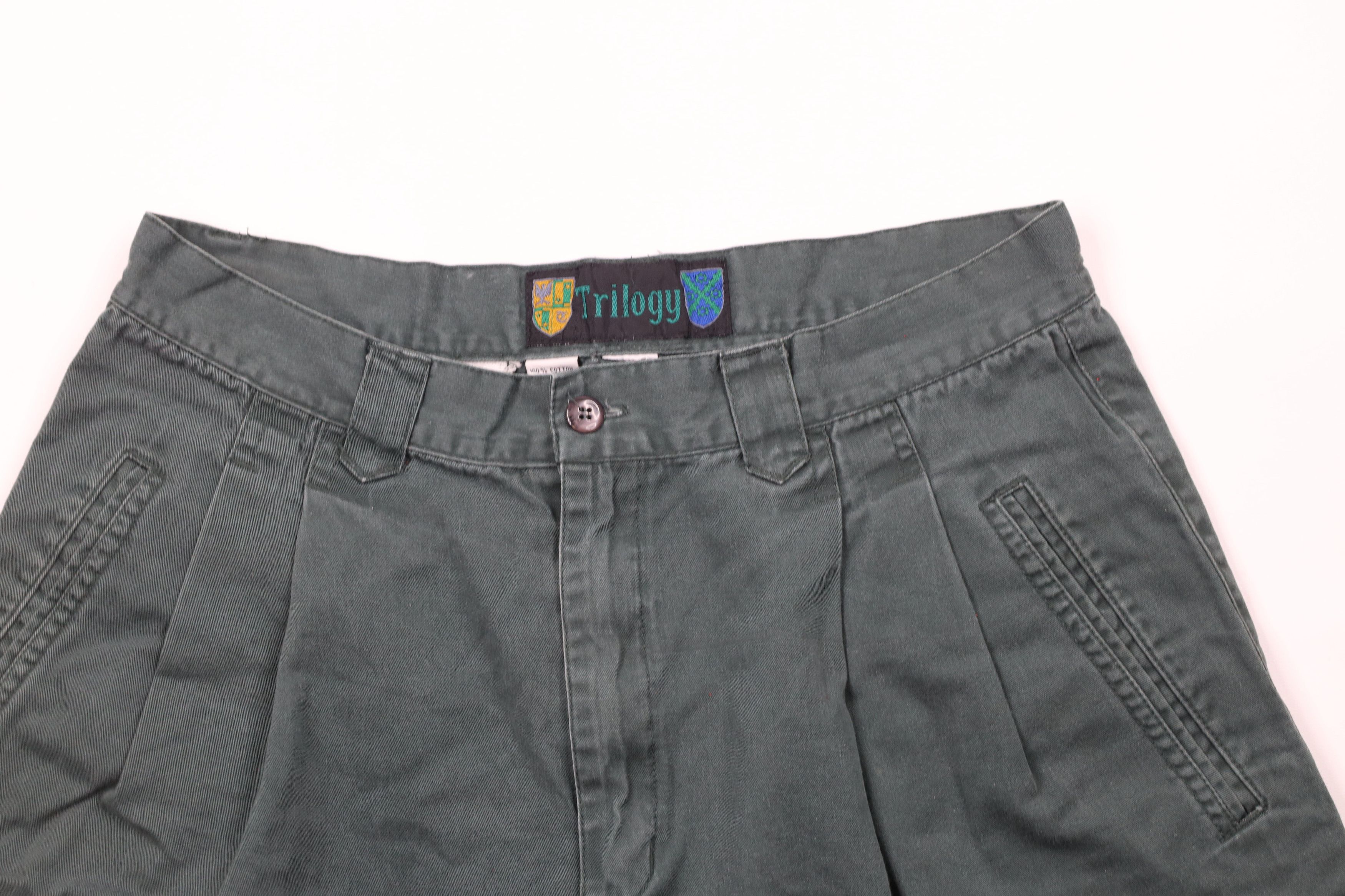 Vintage Vintage 90s Streetwear Above Knee Chino Shorts Green Cotton Size US 32 / EU 48 - 2 Thumbnail
