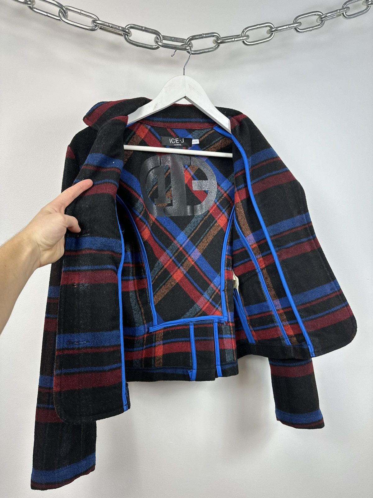 Iceberg Vintage 90s Iceberg Checkered Luxury Designer Blazer Jacket Size M / US 6-8 / IT 42-44 - 12 Thumbnail