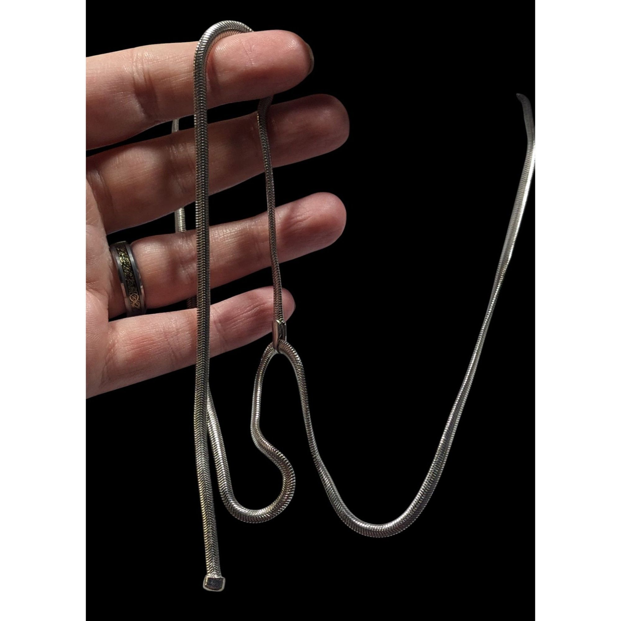 Other Elegant Glam Silver Tone Snake Chain Y Drop Necklace Size ONE SIZE - 5 Thumbnail