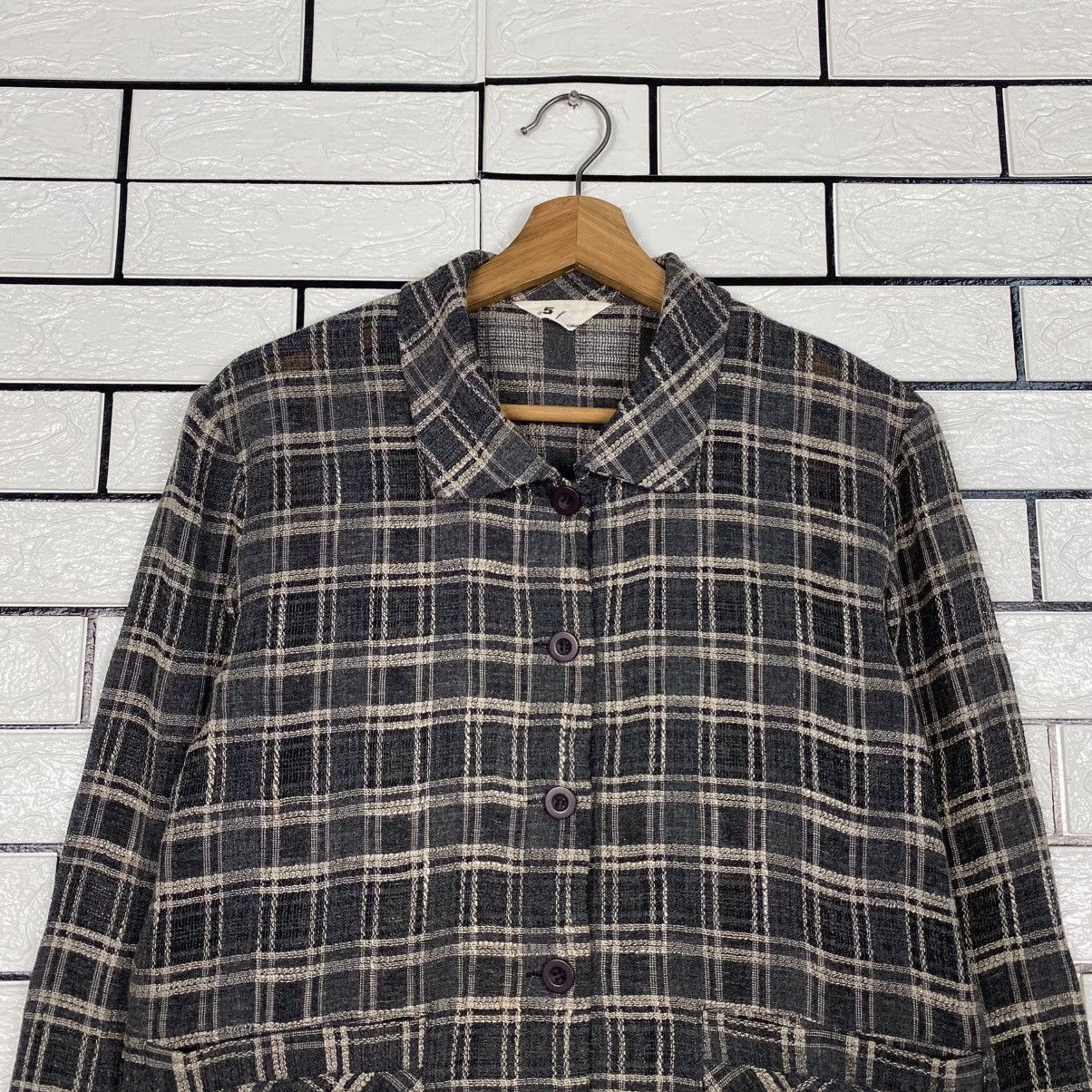 Issey Miyake 📌Vintage Cropped Button Jacket Corsa Tartan Design Check Size US M / EU 48-50 / 2 - 4 Thumbnail