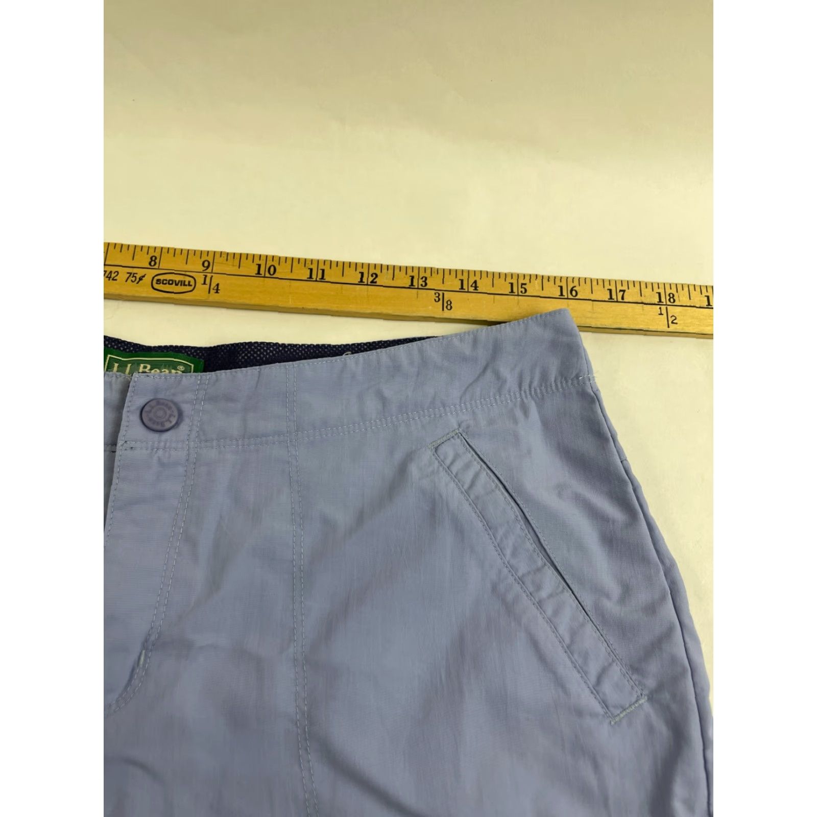Vintage L.L. Bean Pants Women's 12 Purple Capris Hiking Ruched Side Nylon Flat Front Regular Style Capri Womens Size 34" / US 12 / IT 48 - 5 Thumbnail
